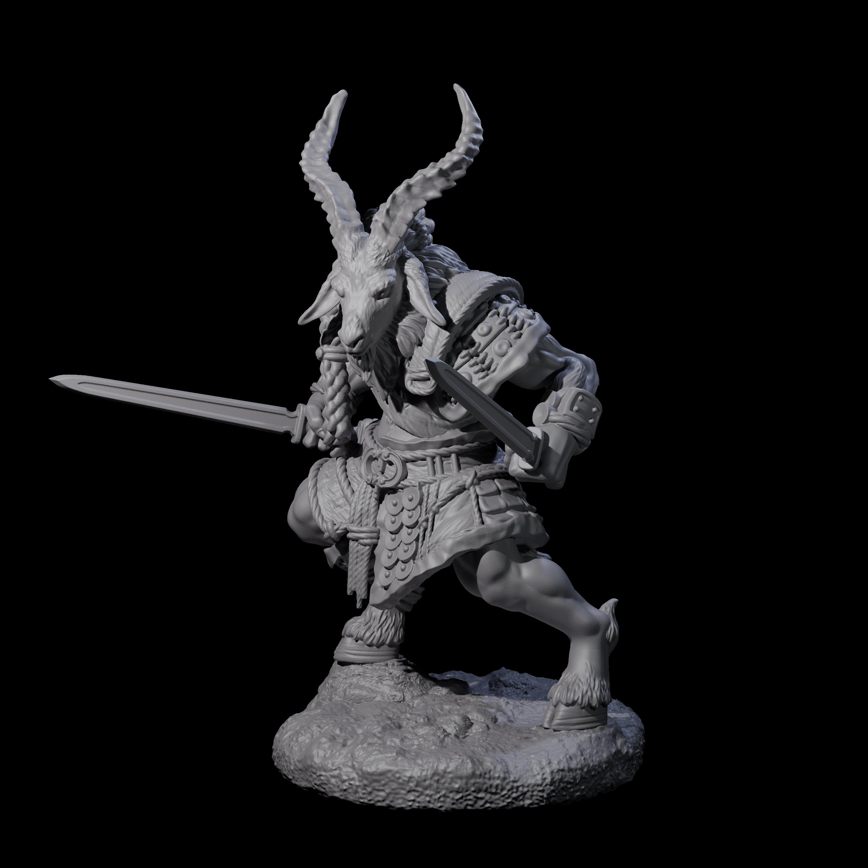 Brave Satyr Fighter A Miniature for Dungeons and Dragons, Pathfinder or other TTRPGs