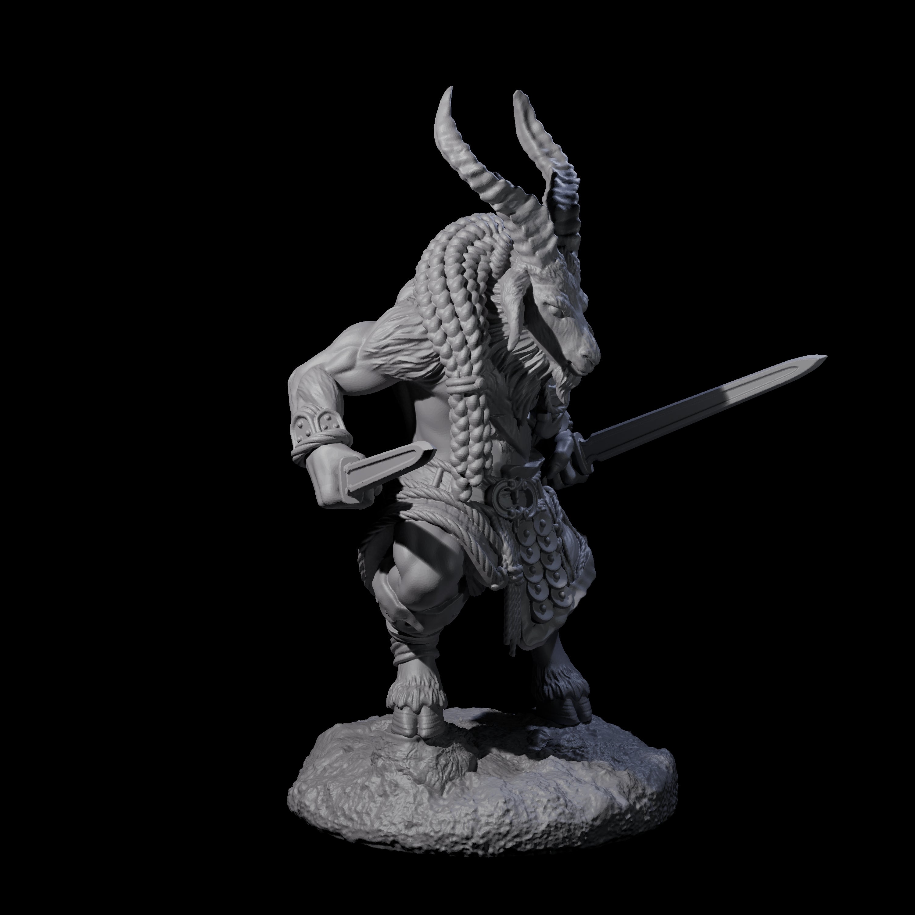 Brave Satyr Fighter A Miniature for Dungeons and Dragons, Pathfinder or other TTRPGs
