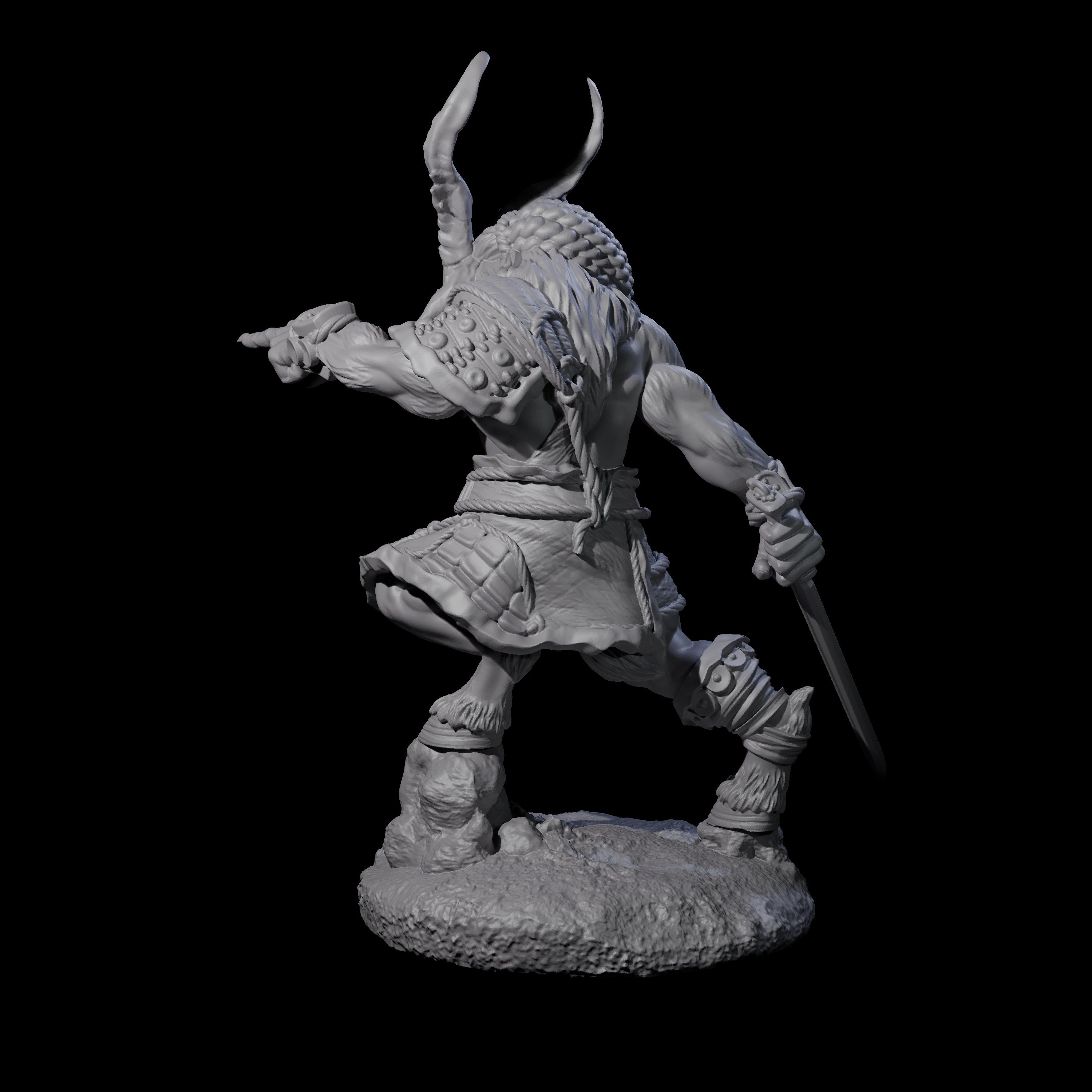 Brave Satyr Fighter B Miniature for Dungeons and Dragons, Pathfinder or other TTRPGs