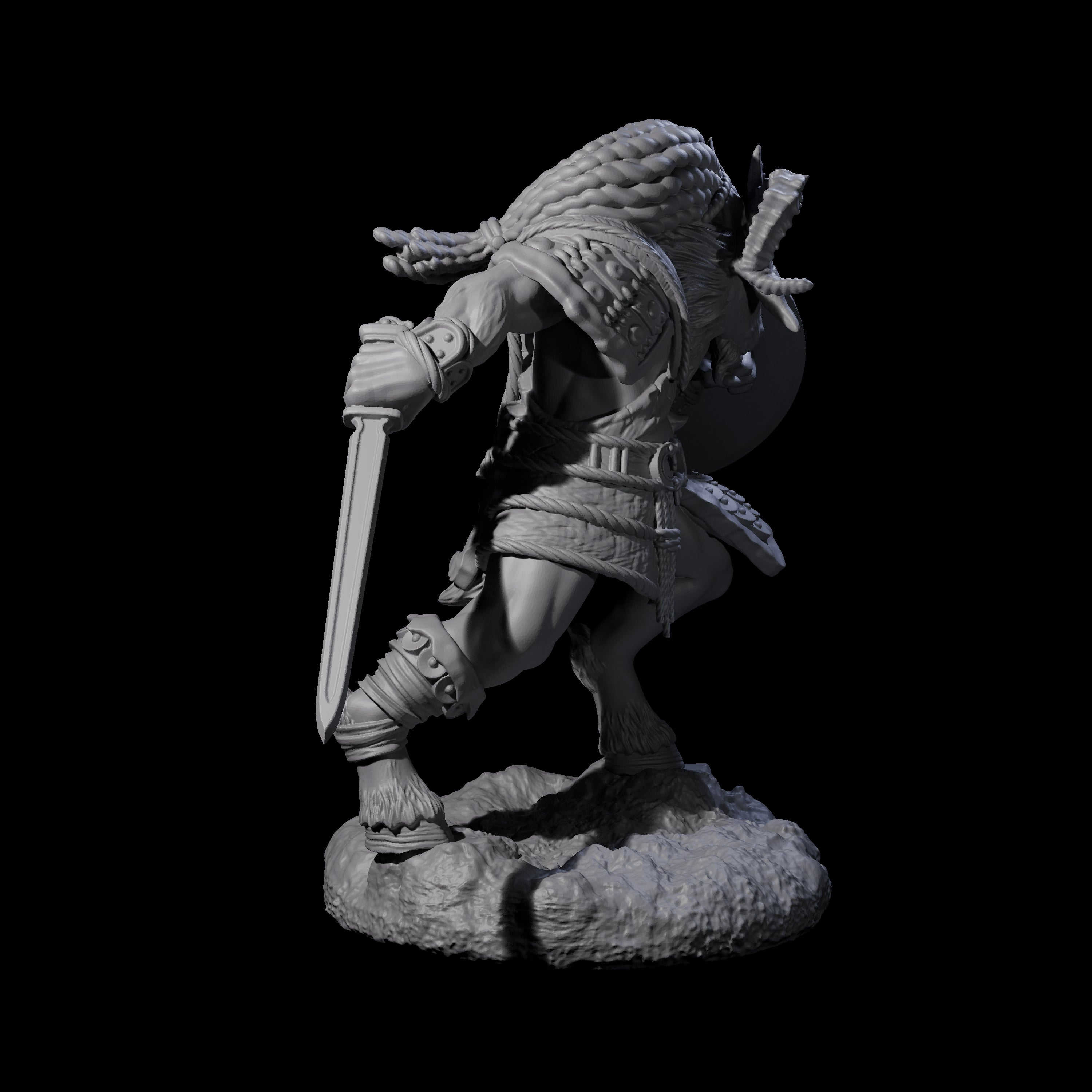 Brave Satyr Fighter C Miniature for Dungeons and Dragons, Pathfinder or other TTRPGs