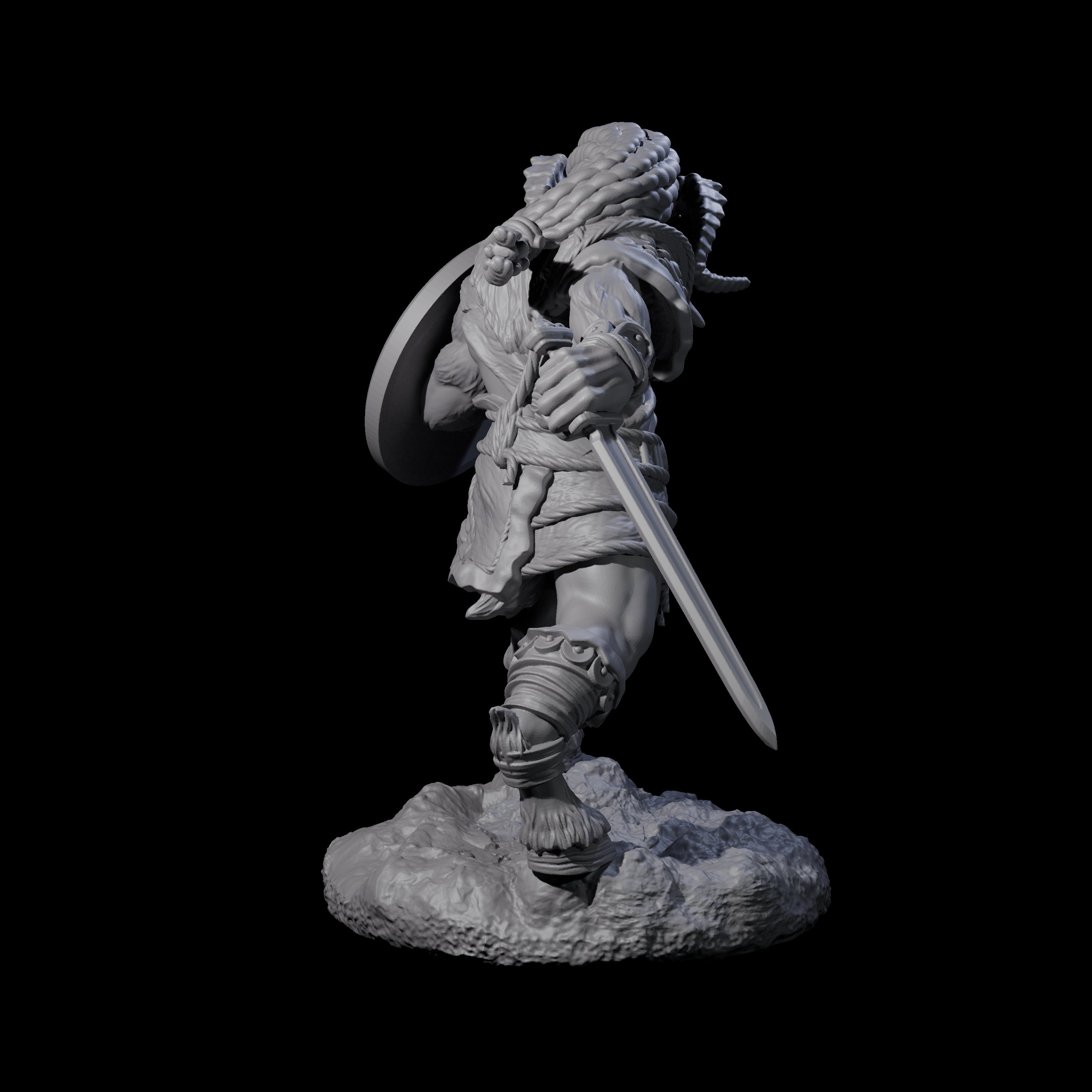 Brave Satyr Fighter C Miniature for Dungeons and Dragons, Pathfinder or other TTRPGs