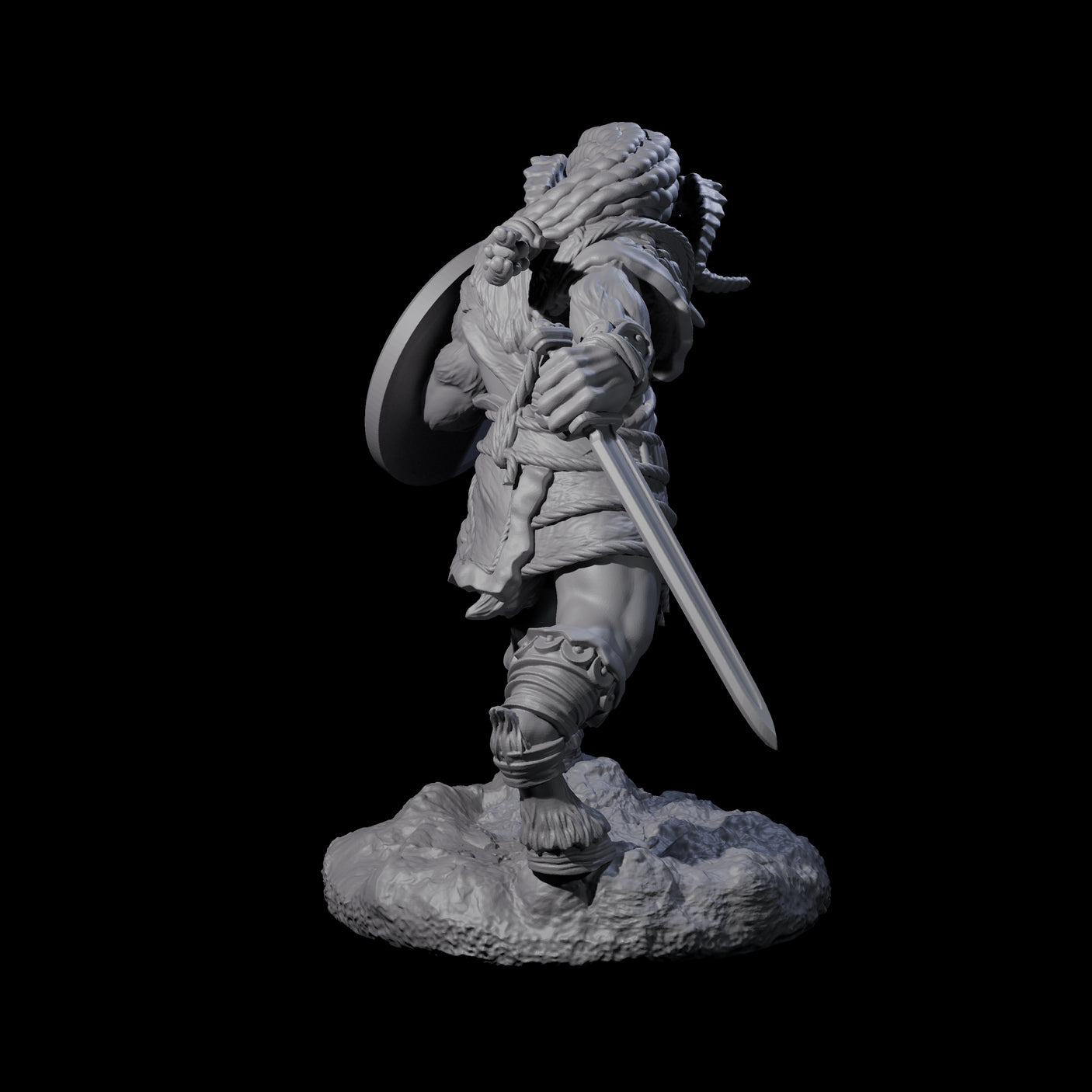 Brave Satyr Fighter C Miniature for Dungeons and Dragons, Pathfinder or other TTRPGs