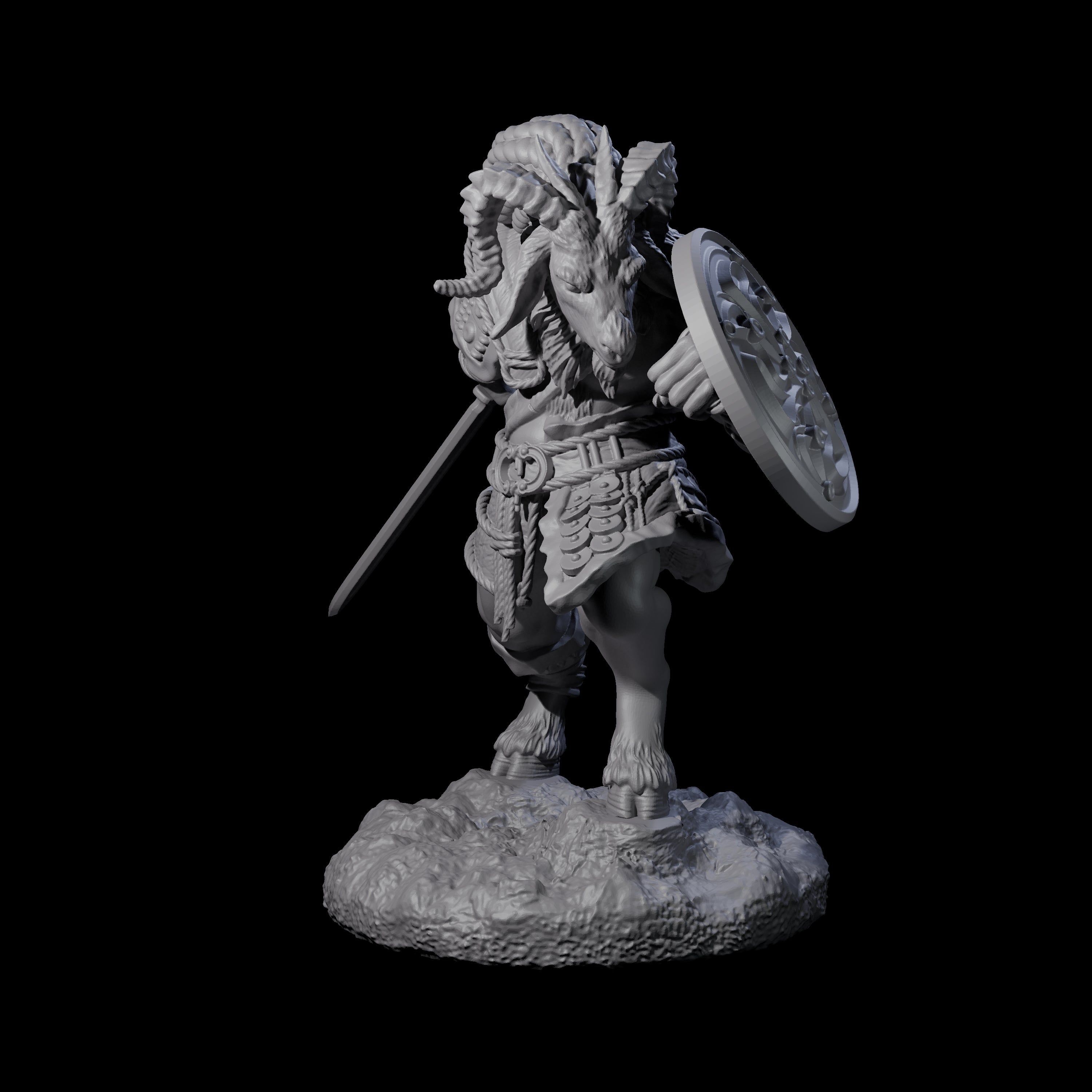Brave Satyr Fighter C Miniature for Dungeons and Dragons, Pathfinder or other TTRPGs