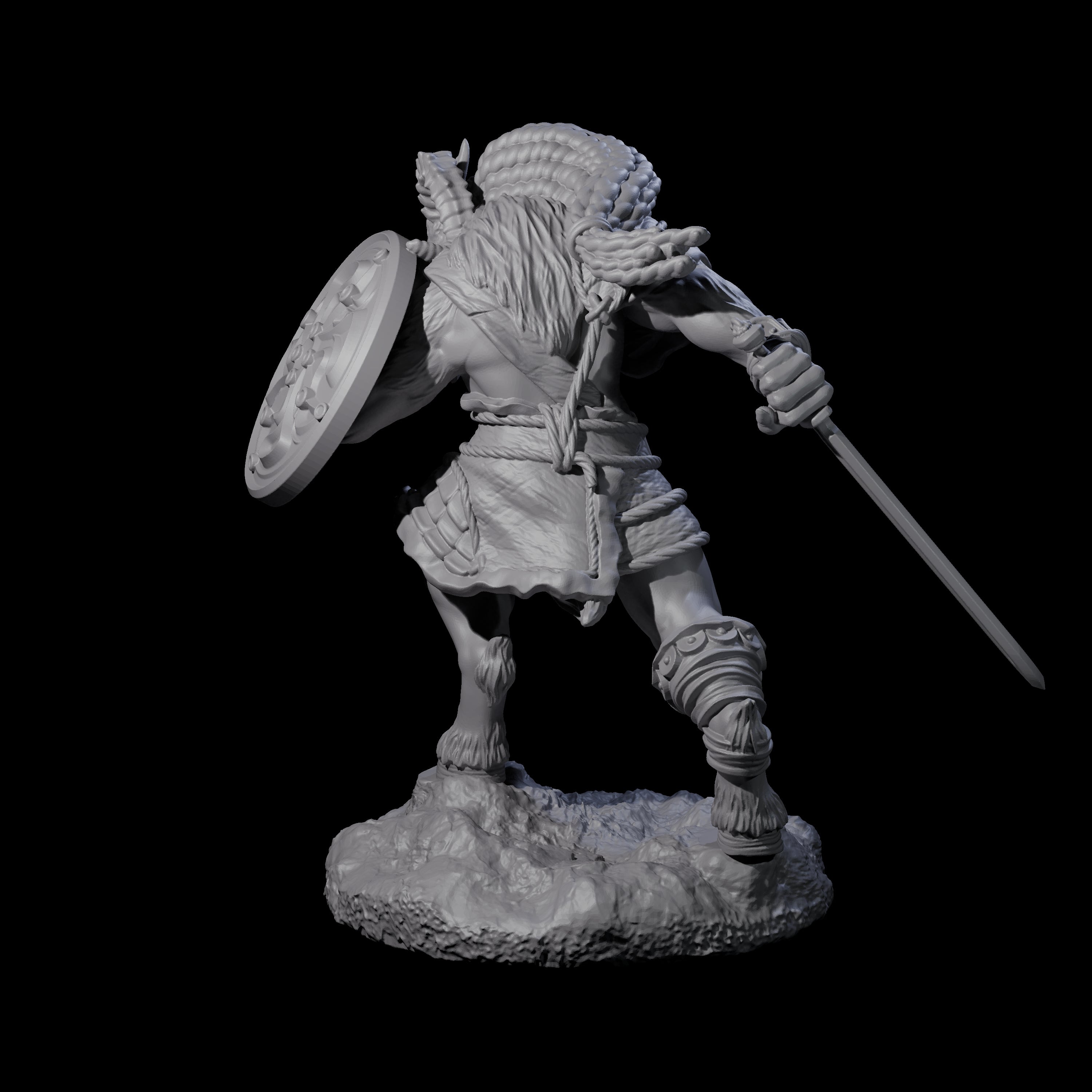 Brave Satyr Fighter C Miniature for Dungeons and Dragons, Pathfinder or other TTRPGs
