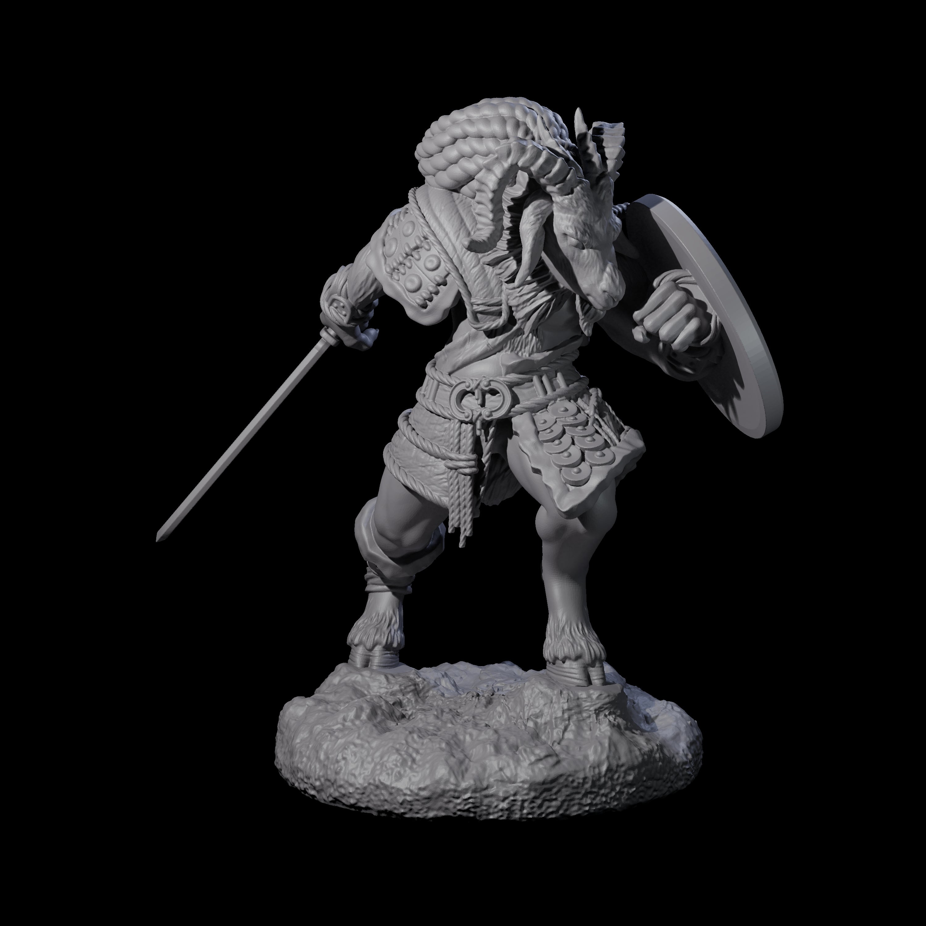 Brave Satyr Fighter C Miniature for Dungeons and Dragons, Pathfinder or other TTRPGs
