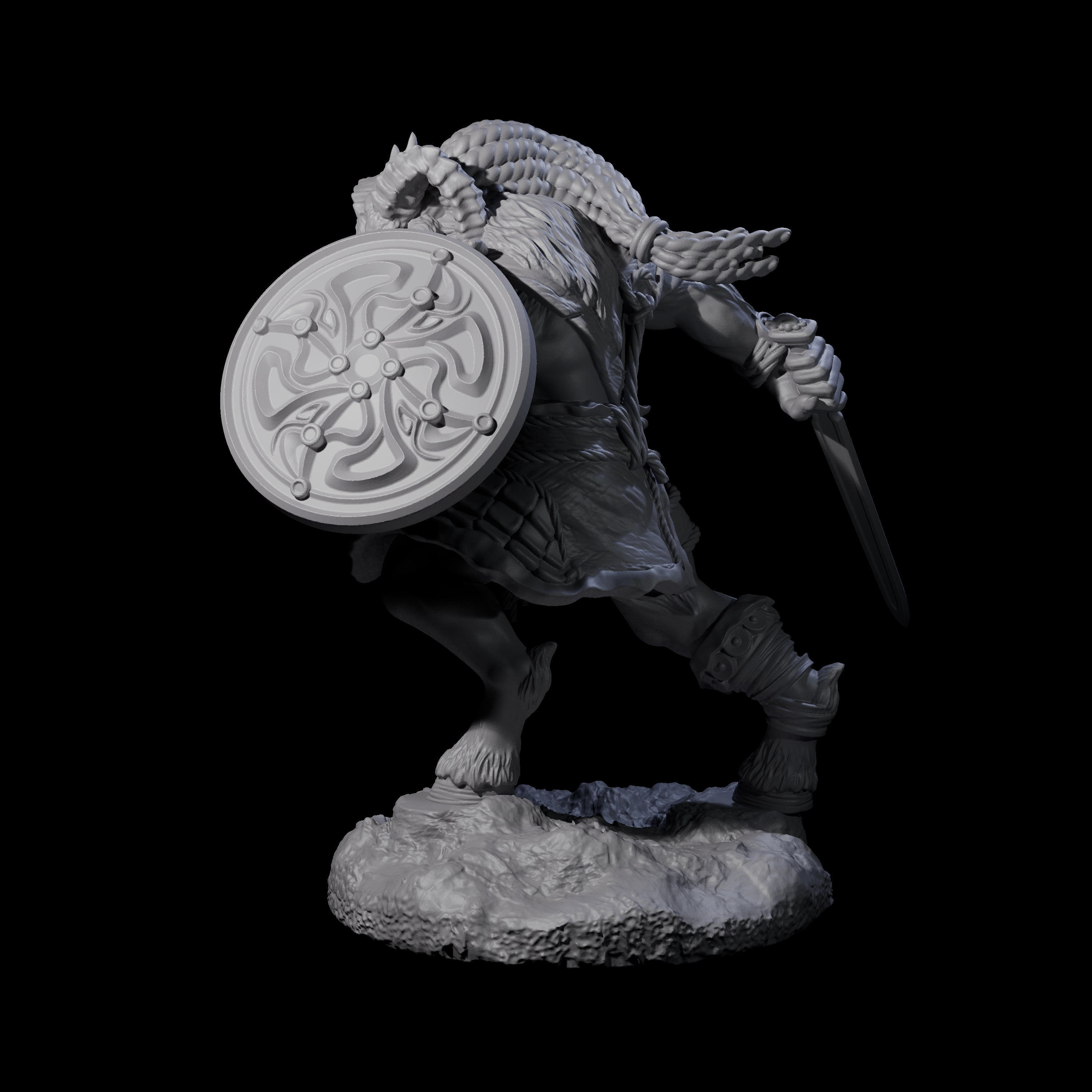 Brave Satyr Fighter C Miniature for Dungeons and Dragons, Pathfinder or other TTRPGs