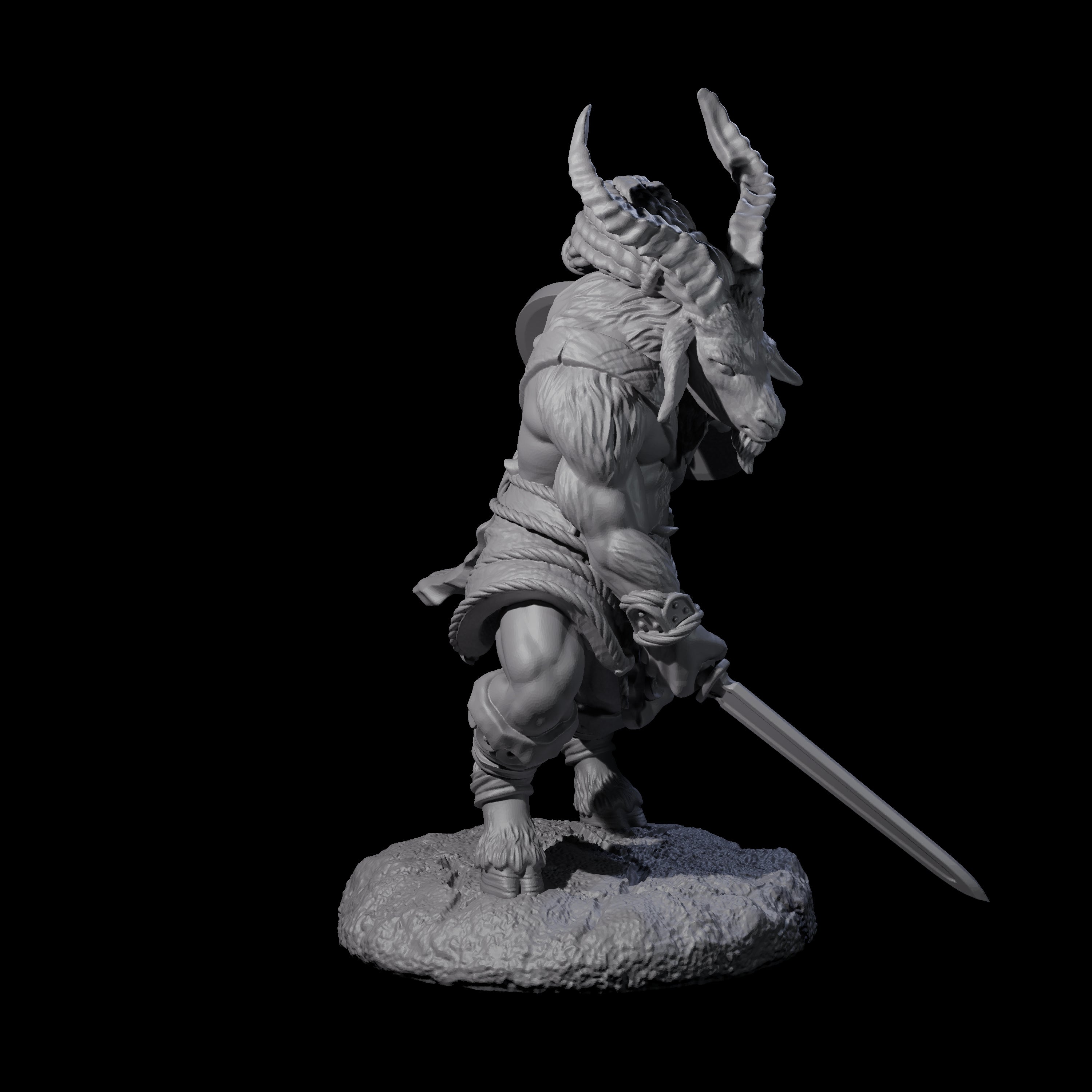 Brave Satyr Fighter D Miniature for Dungeons and Dragons, Pathfinder or other TTRPGs