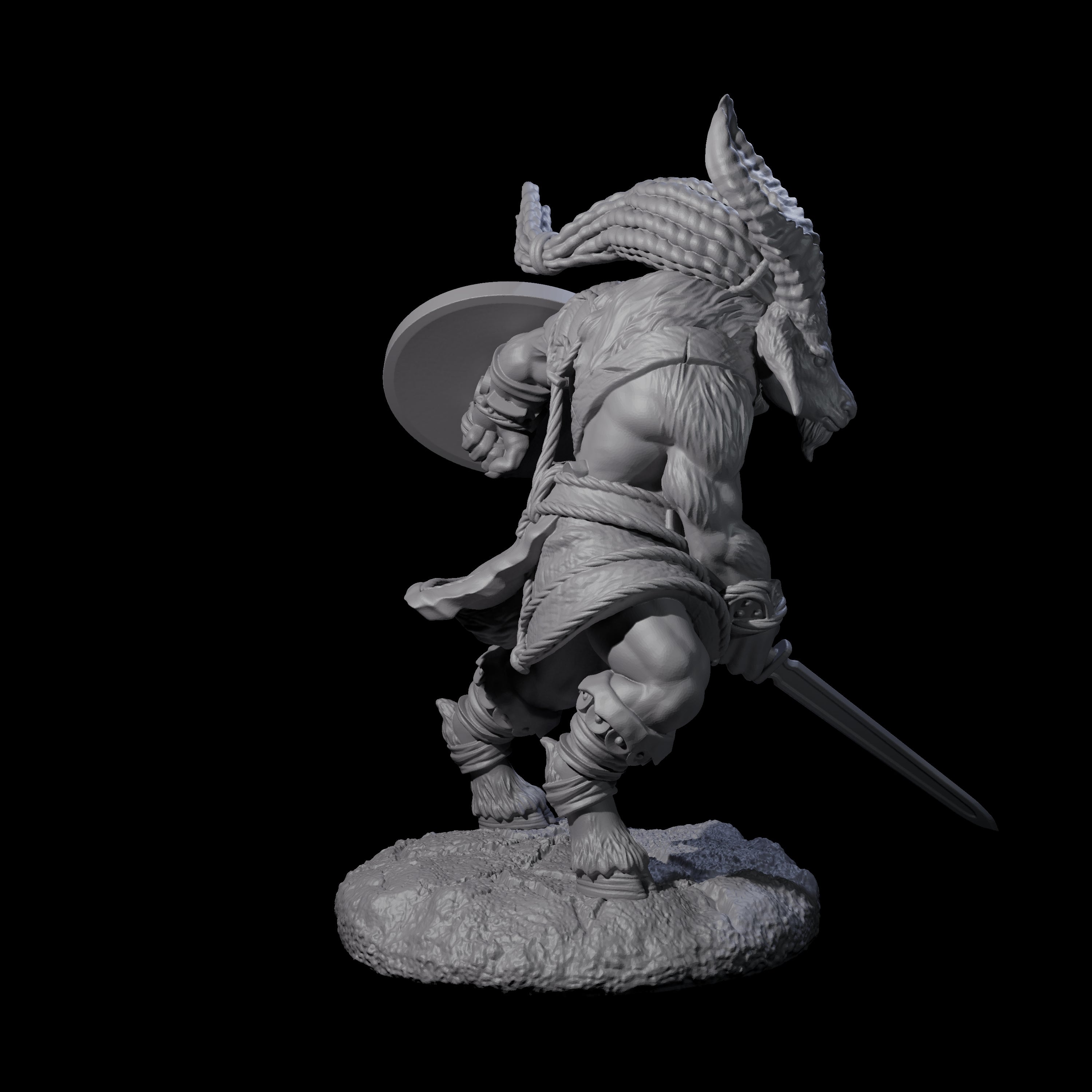 Brave Satyr Fighter D Miniature for Dungeons and Dragons, Pathfinder or other TTRPGs