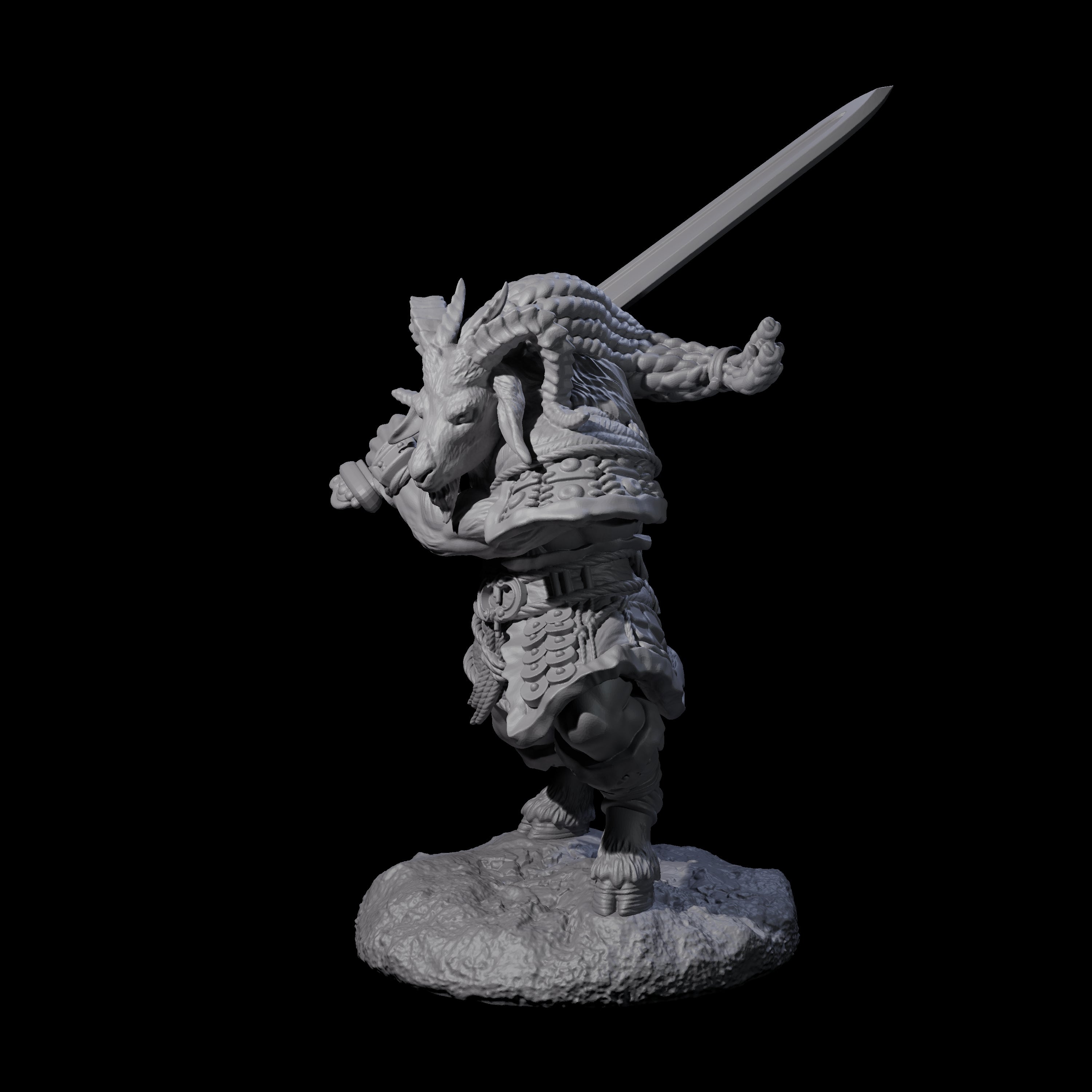 Brave Satyr Fighter E Miniature for Dungeons and Dragons, Pathfinder or other TTRPGs