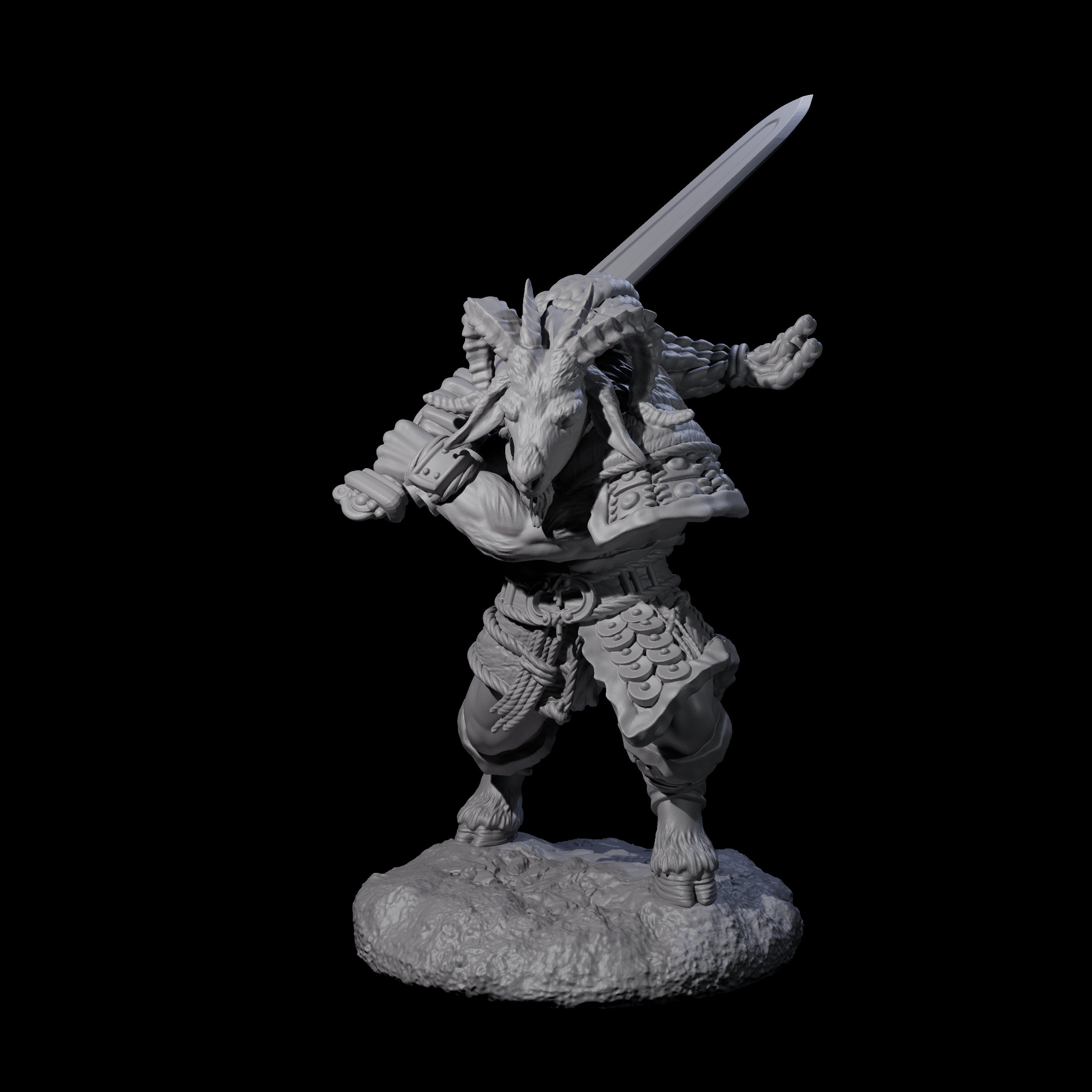 Brave Satyr Fighter E Miniature for Dungeons and Dragons, Pathfinder or other TTRPGs