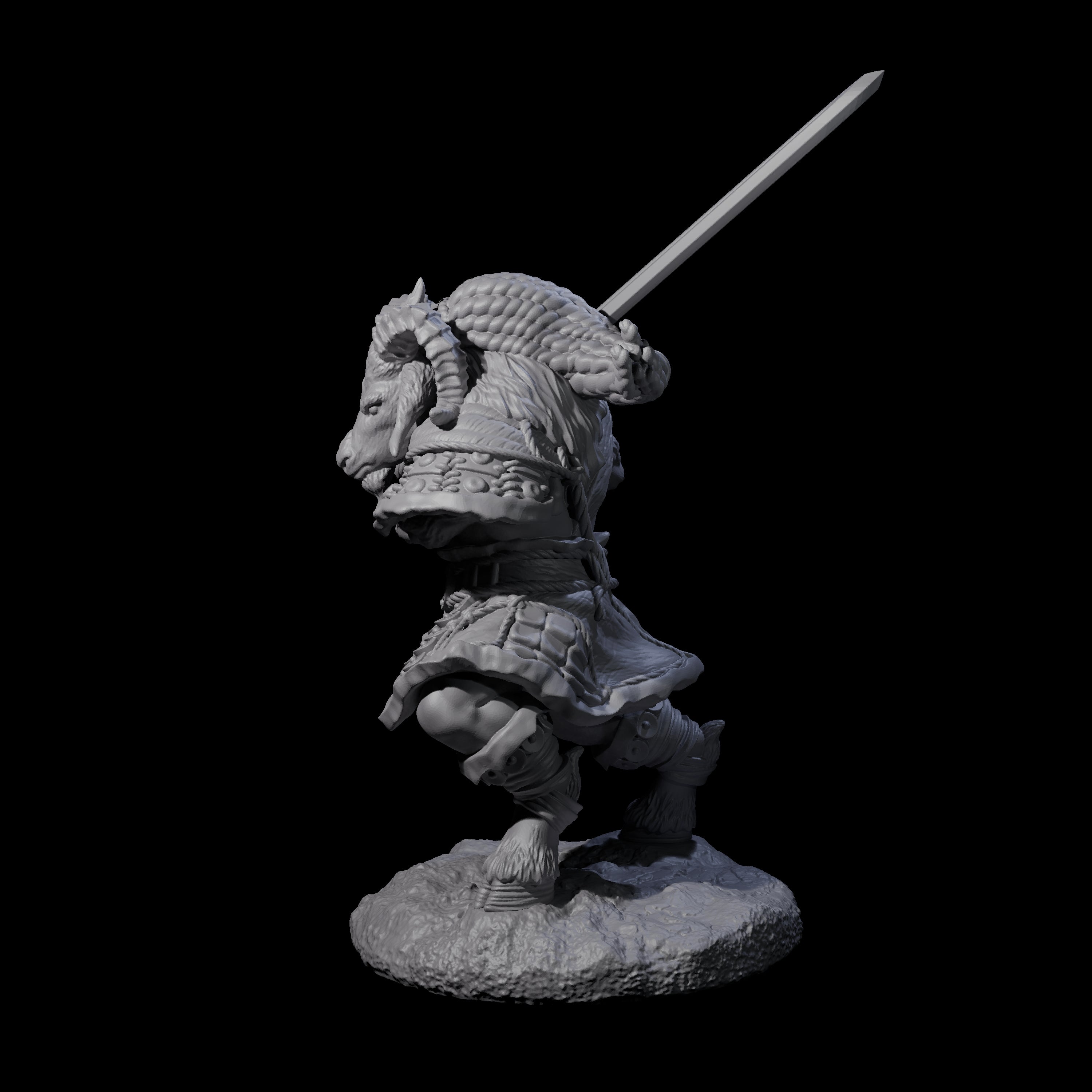 Brave Satyr Fighter E Miniature for Dungeons and Dragons, Pathfinder or other TTRPGs
