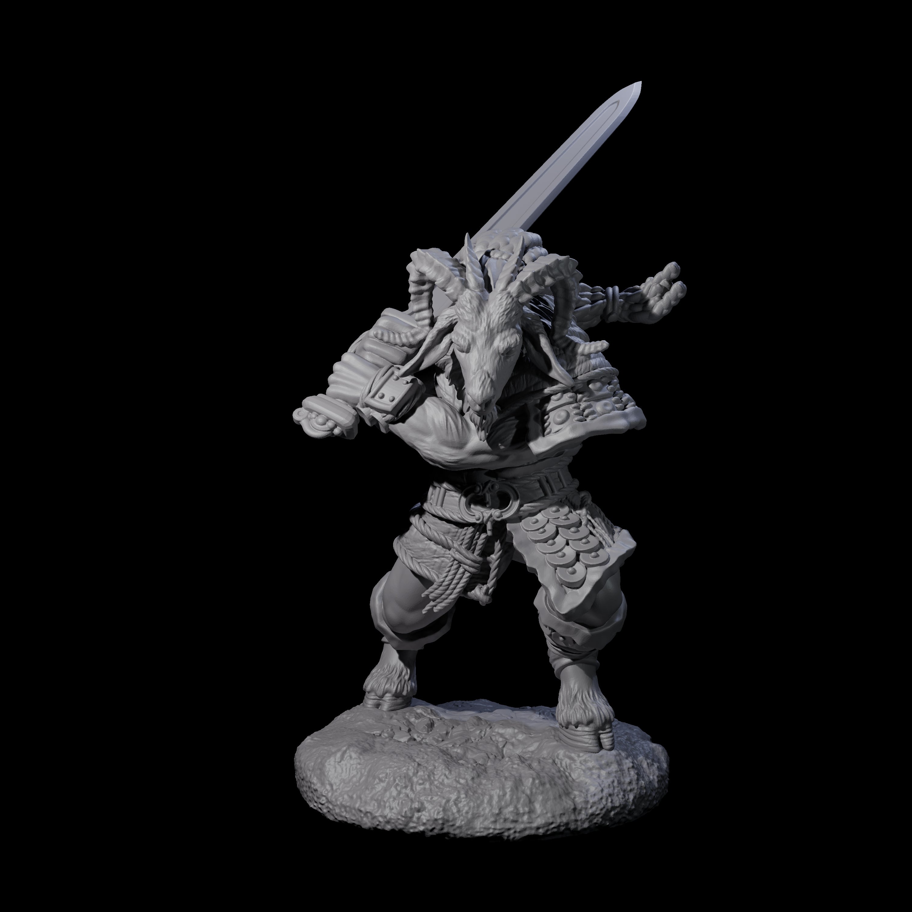 Brave Satyr Fighter E Miniature for Dungeons and Dragons, Pathfinder or other TTRPGs