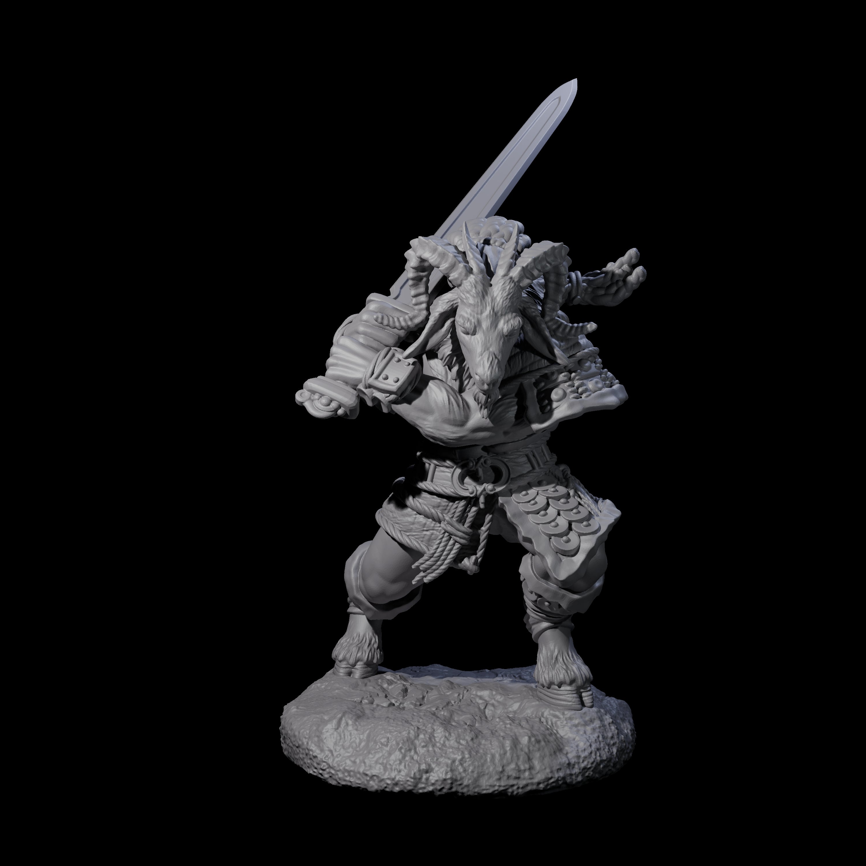 Brave Satyr Fighter E Miniature for Dungeons and Dragons, Pathfinder or other TTRPGs