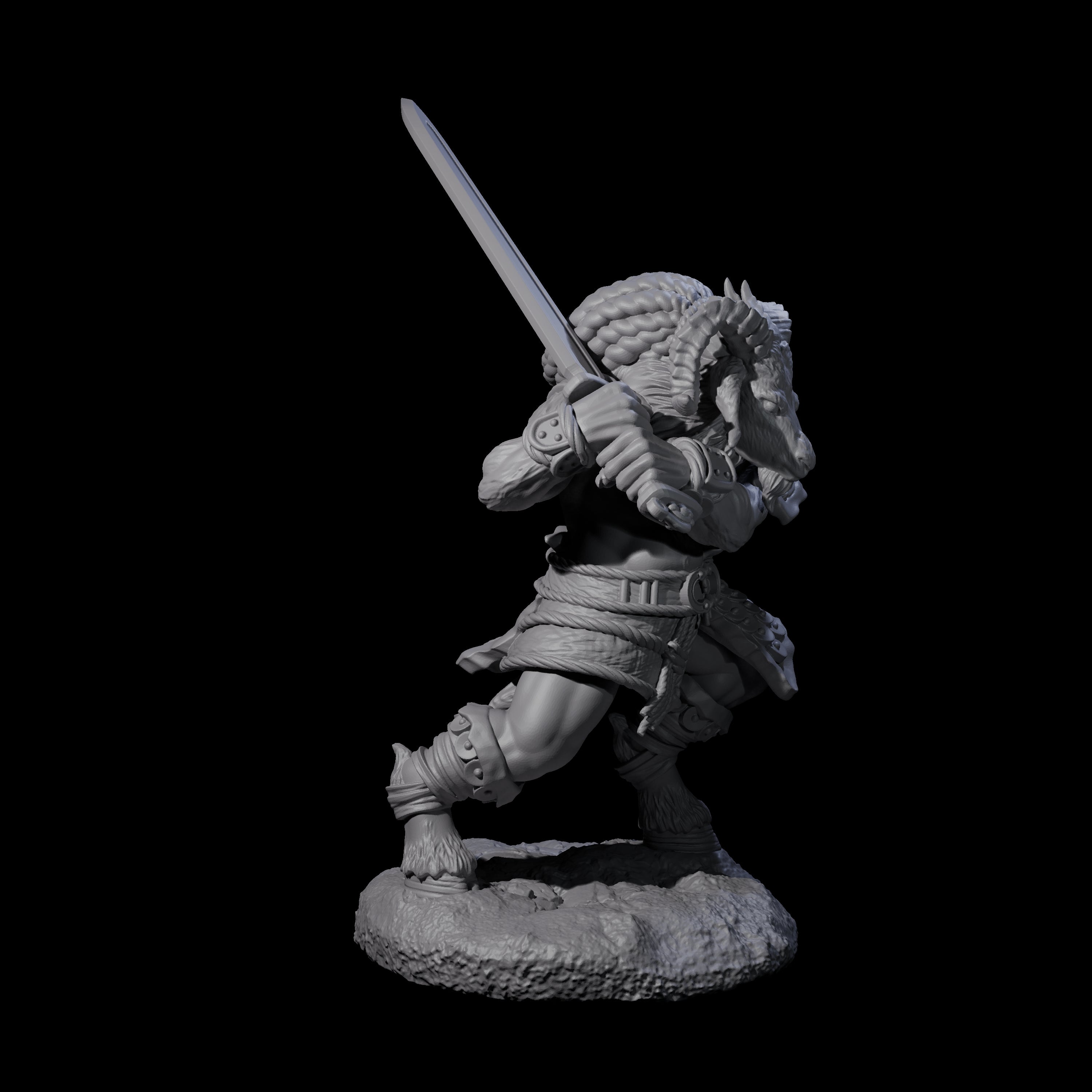 Brave Satyr Fighter E Miniature for Dungeons and Dragons, Pathfinder or other TTRPGs