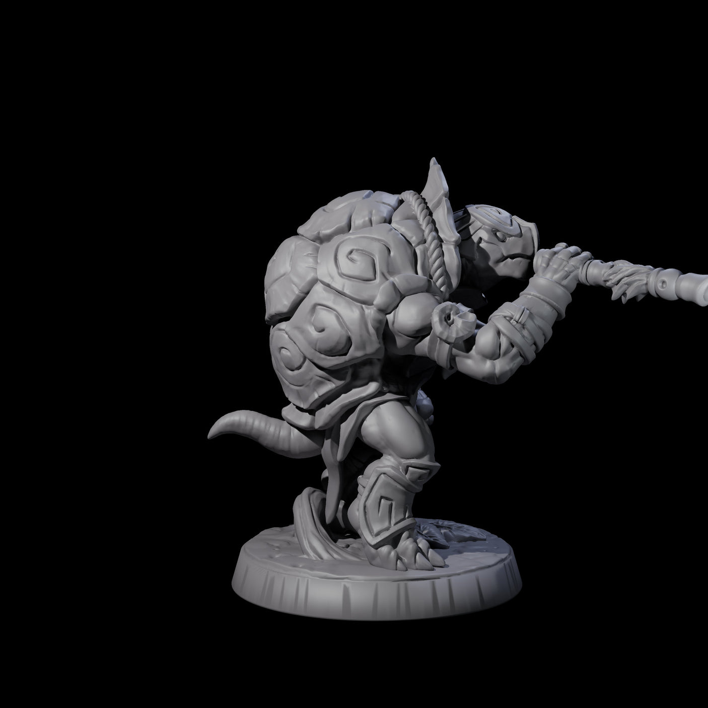 Brave Tortle Warrior D Miniature for Dungeons and Dragons, Pathfinder or other TTRPGs
