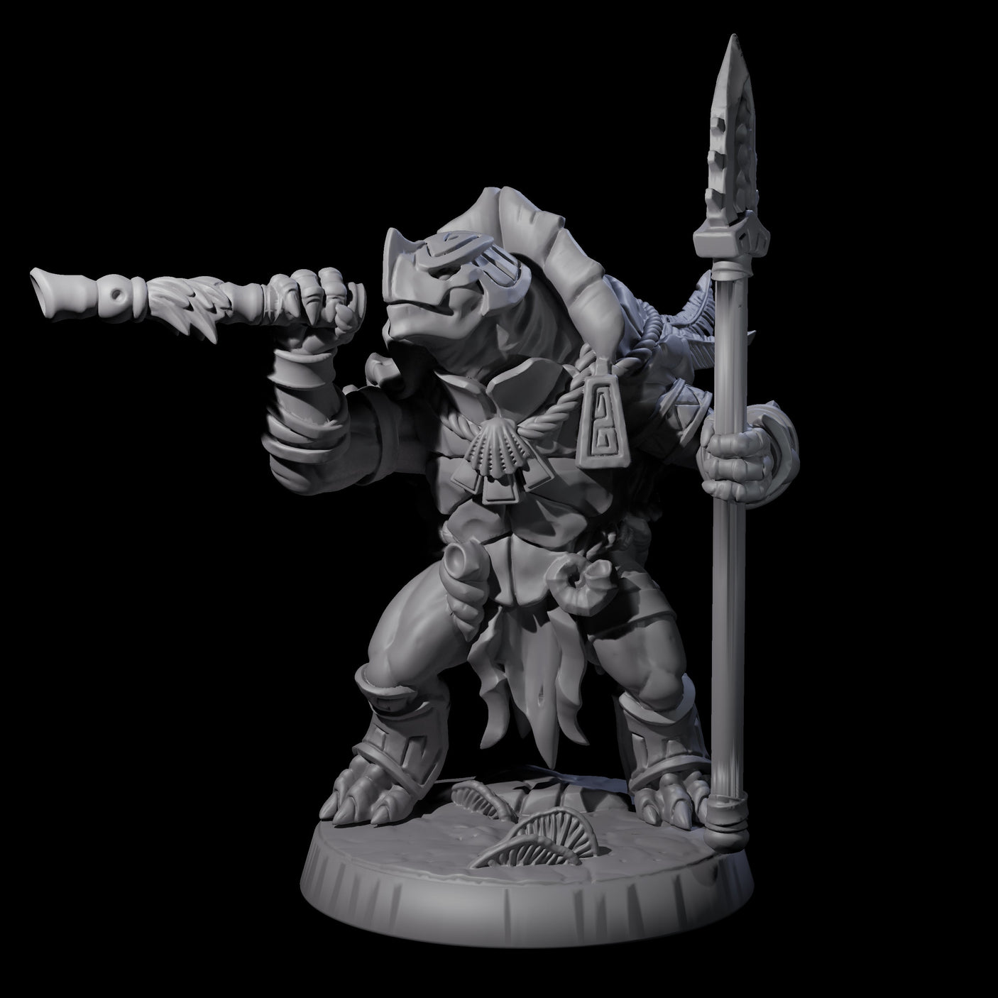 Brave Tortle Warrior F Miniature for Dungeons and Dragons, Pathfinder or other TTRPGs