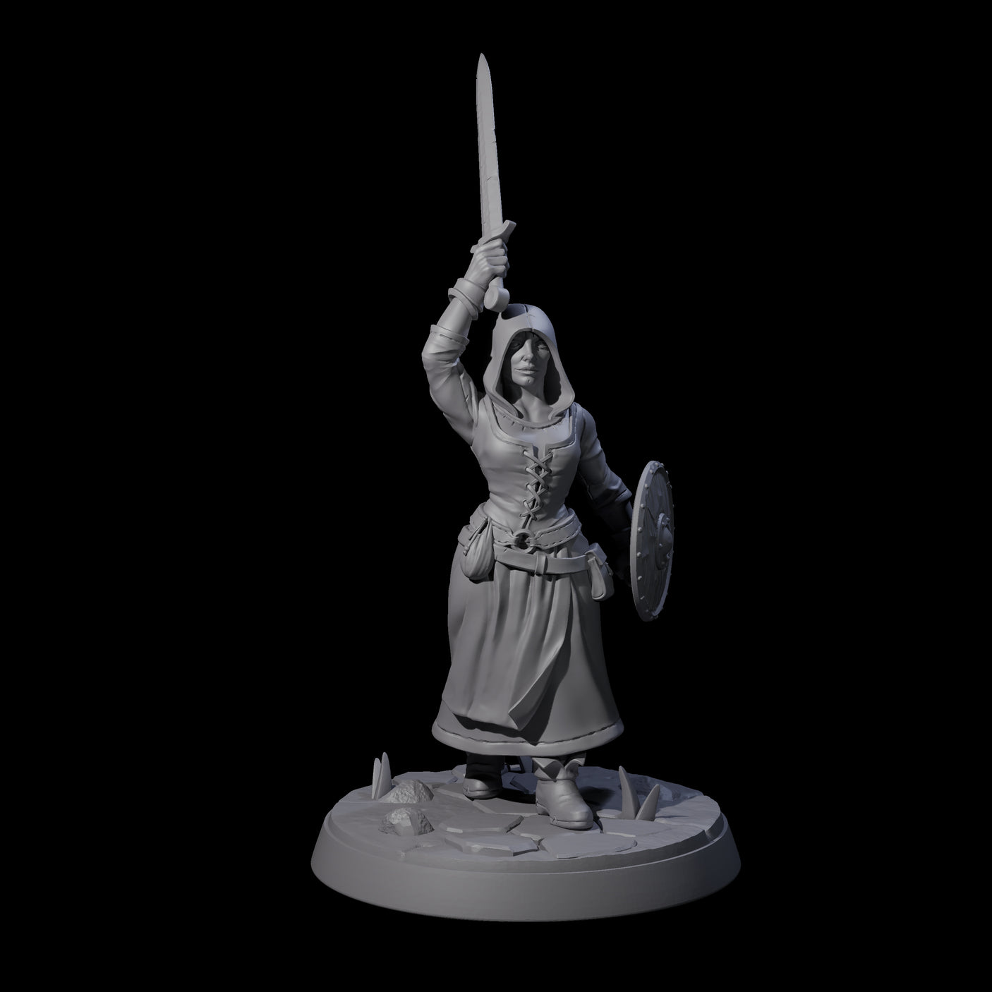 Brave Village Fighter Miniature for Dungeons and Dragons, Pathfinder or other TTRPGs