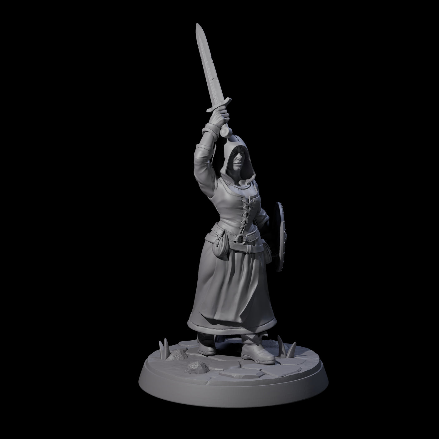 Brave Village Fighter Miniature for Dungeons and Dragons, Pathfinder or other TTRPGs