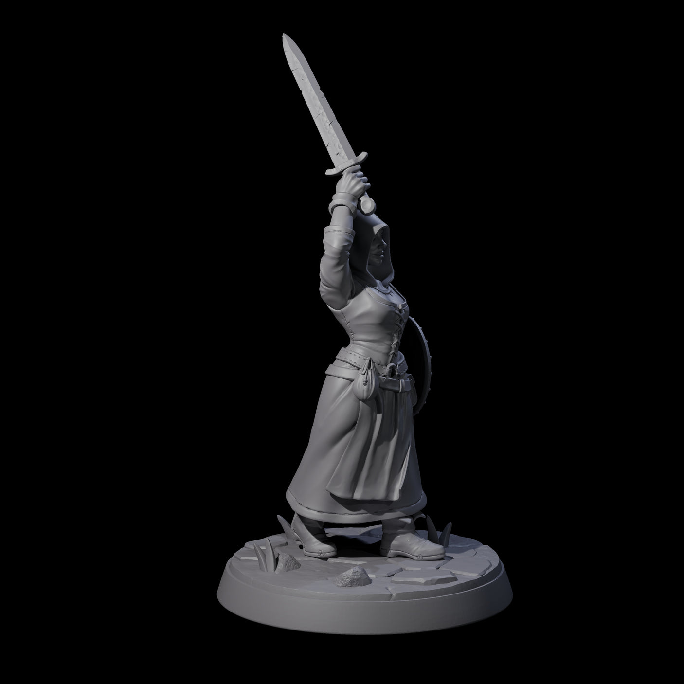 Brave Village Fighter Miniature for Dungeons and Dragons, Pathfinder or other TTRPGs