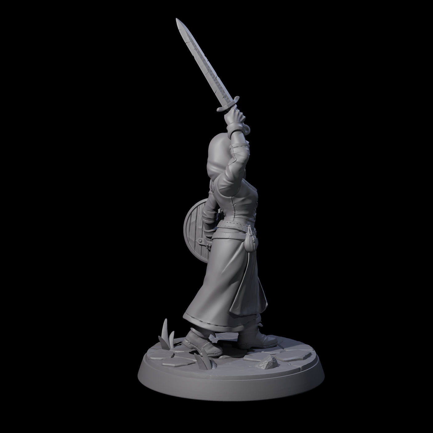 Brave Village Fighter Miniature for Dungeons and Dragons, Pathfinder or other TTRPGs
