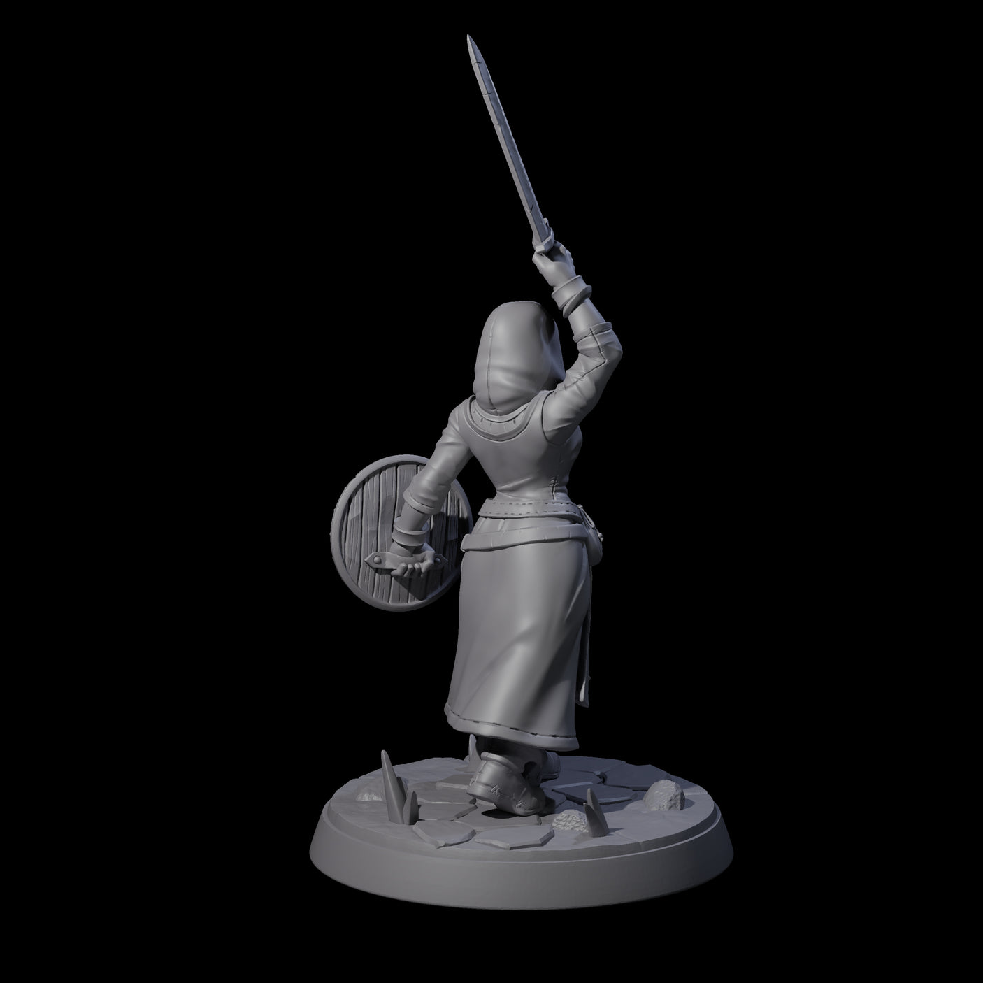 Brave Village Fighter Miniature for Dungeons and Dragons, Pathfinder or other TTRPGs