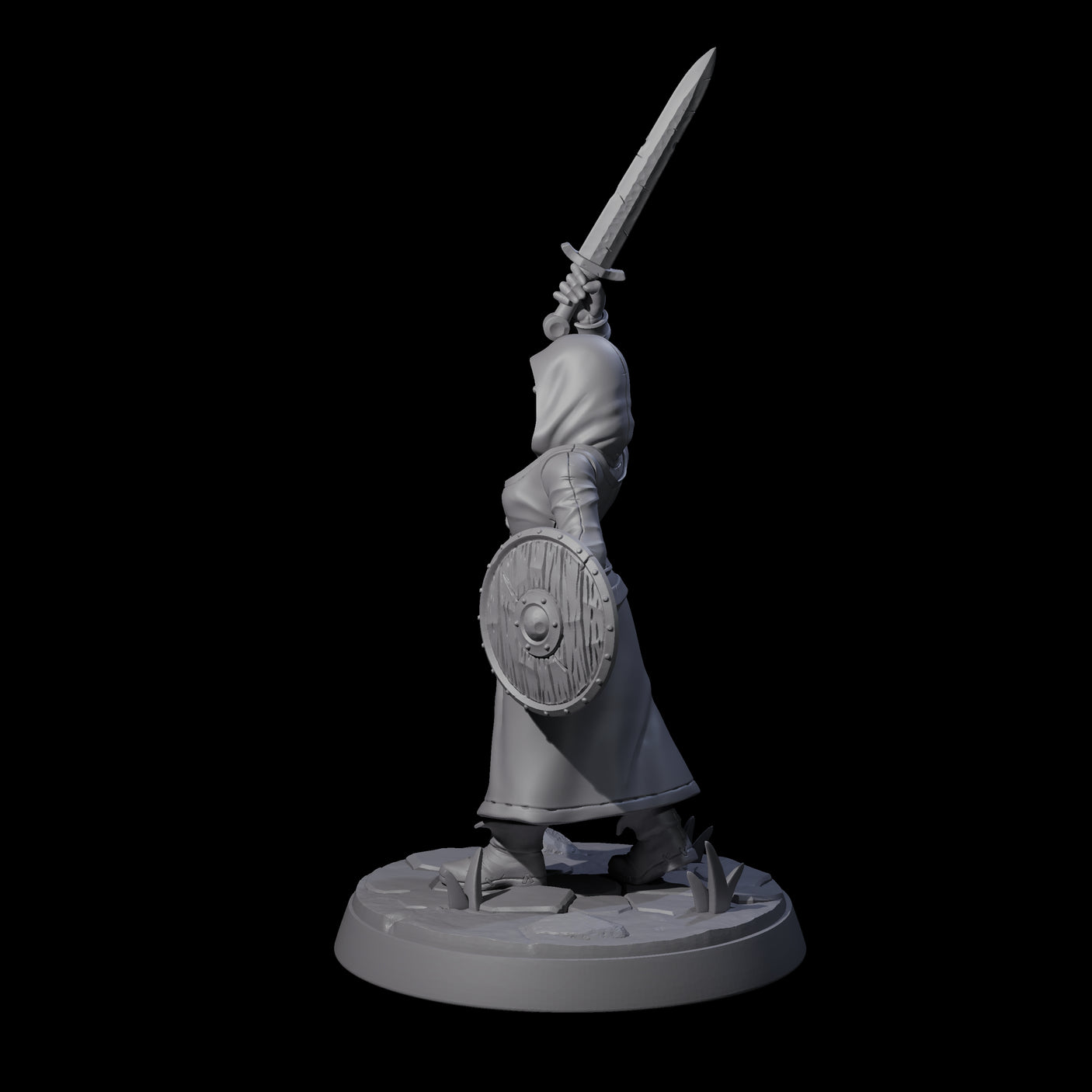 Brave Village Fighter Miniature for Dungeons and Dragons, Pathfinder or other TTRPGs