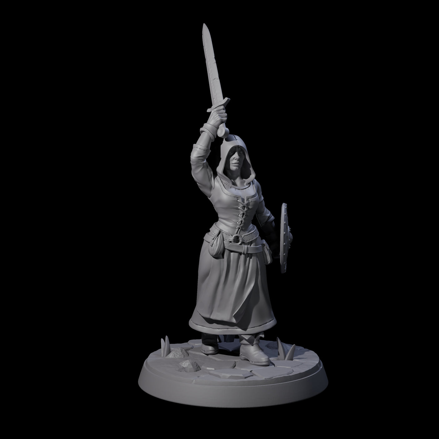 Brave Village Fighter Miniature for Dungeons and Dragons, Pathfinder or other TTRPGs