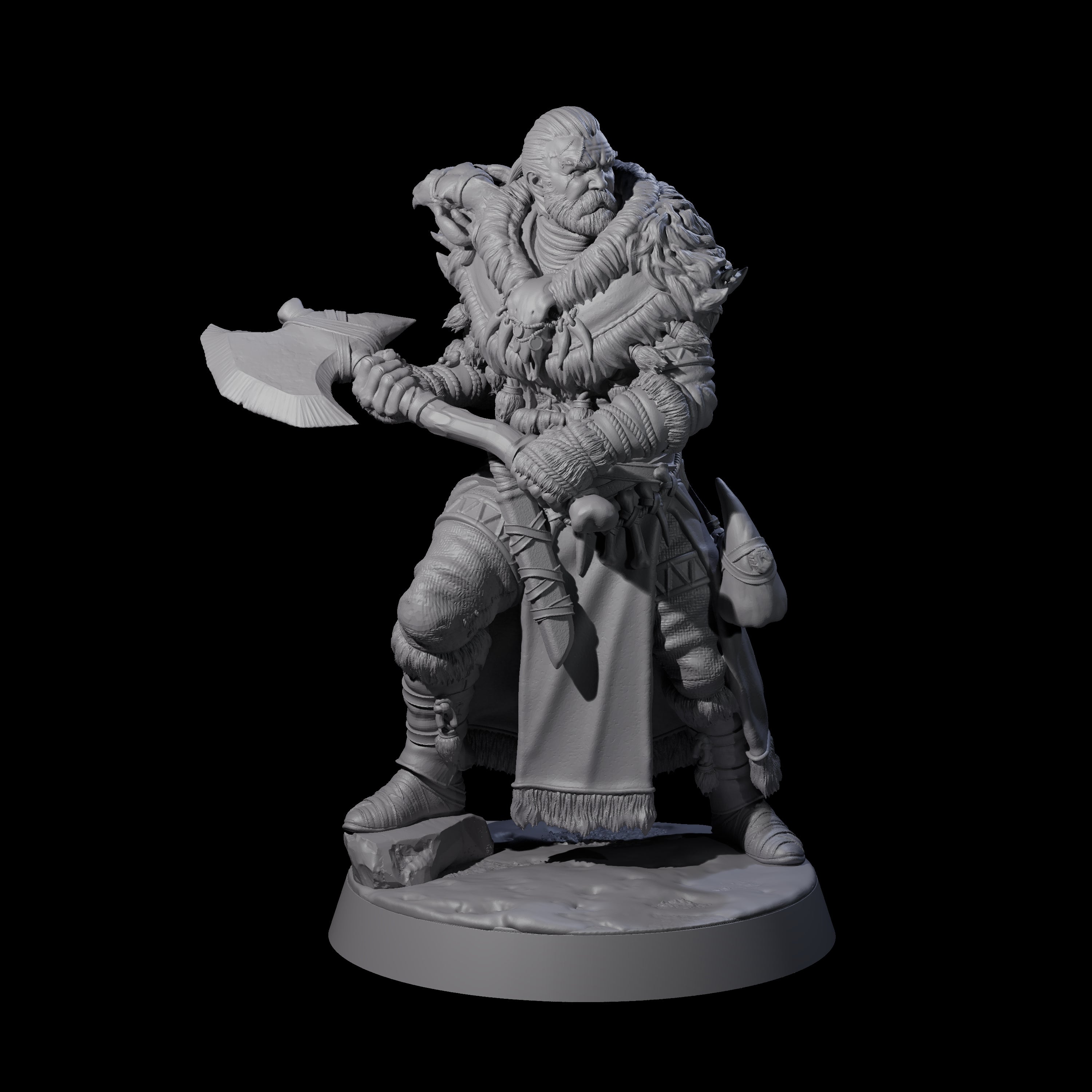 Brave Woodland Barbarian A Miniature for Dungeons and Dragons, Pathfinder or other TTRPGs