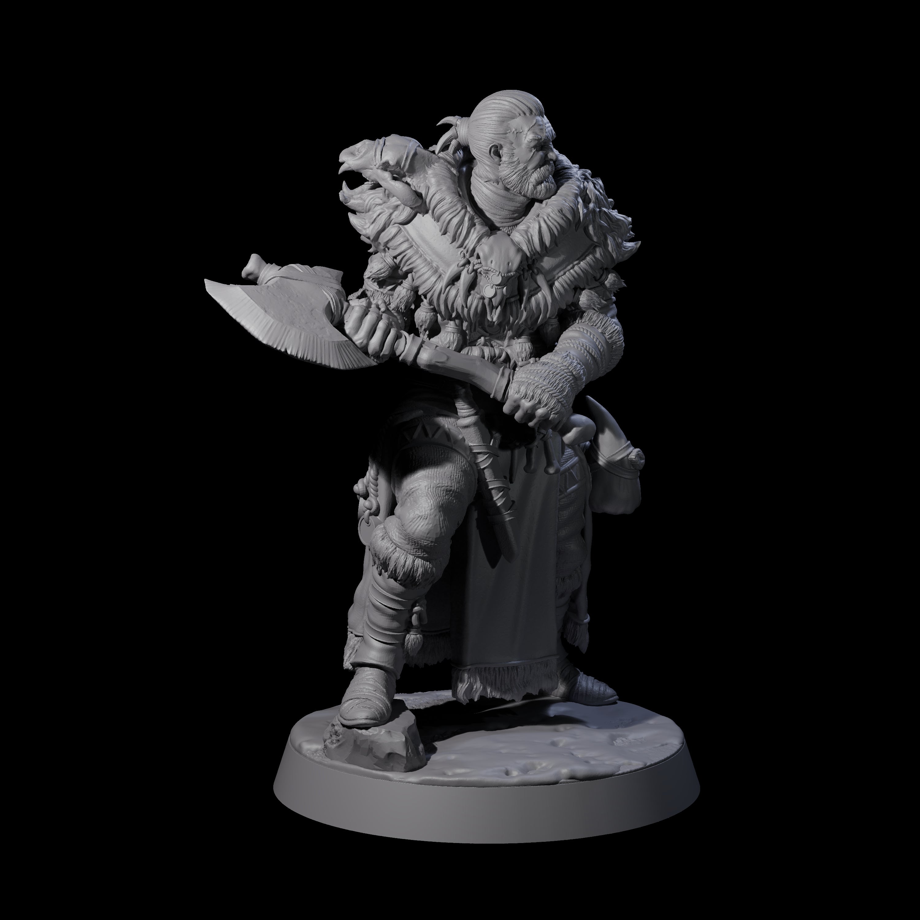 Brave Woodland Barbarian A Miniature for Dungeons and Dragons, Pathfinder or other TTRPGs