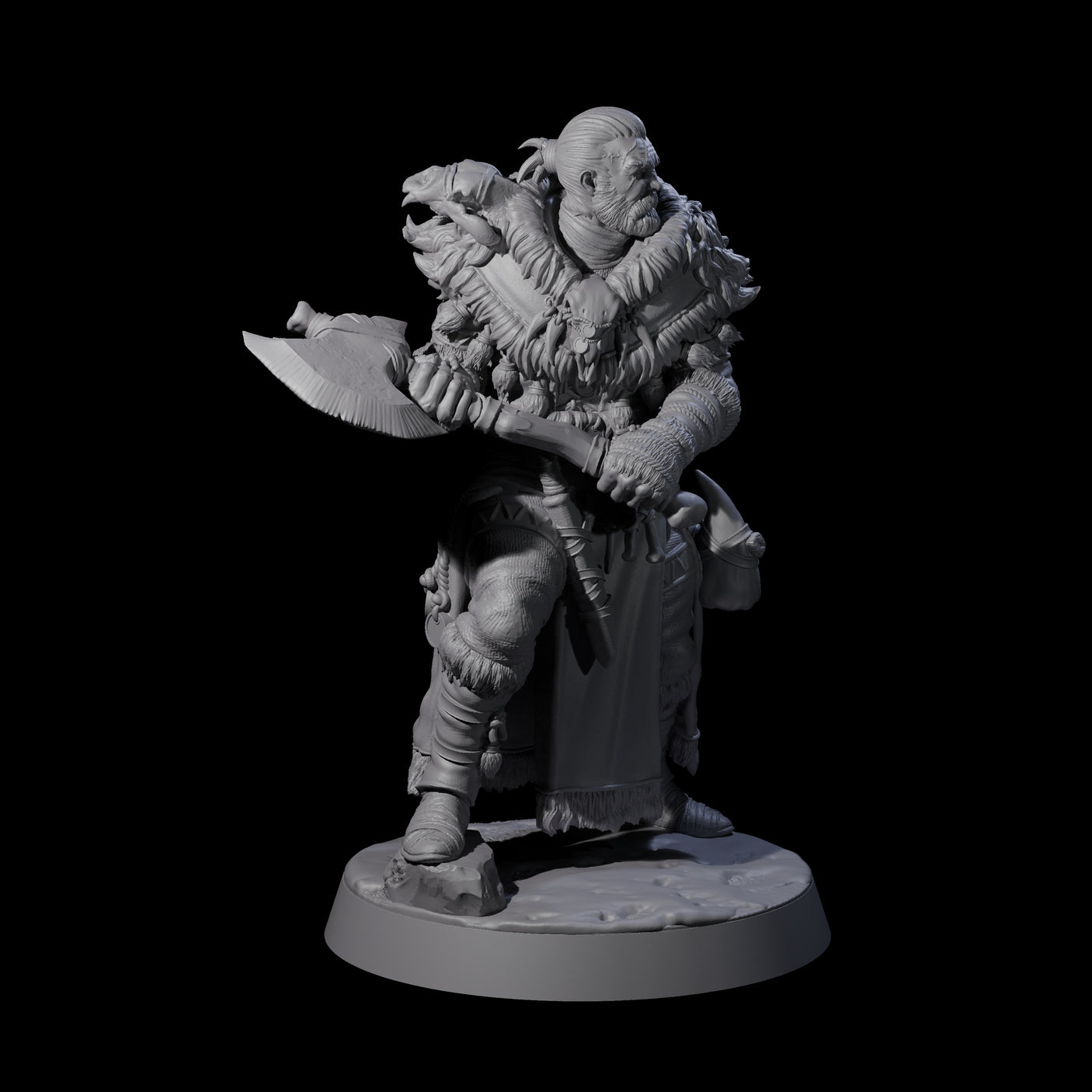 Brave Woodland Barbarian A Miniature for Dungeons and Dragons, Pathfinder or other TTRPGs