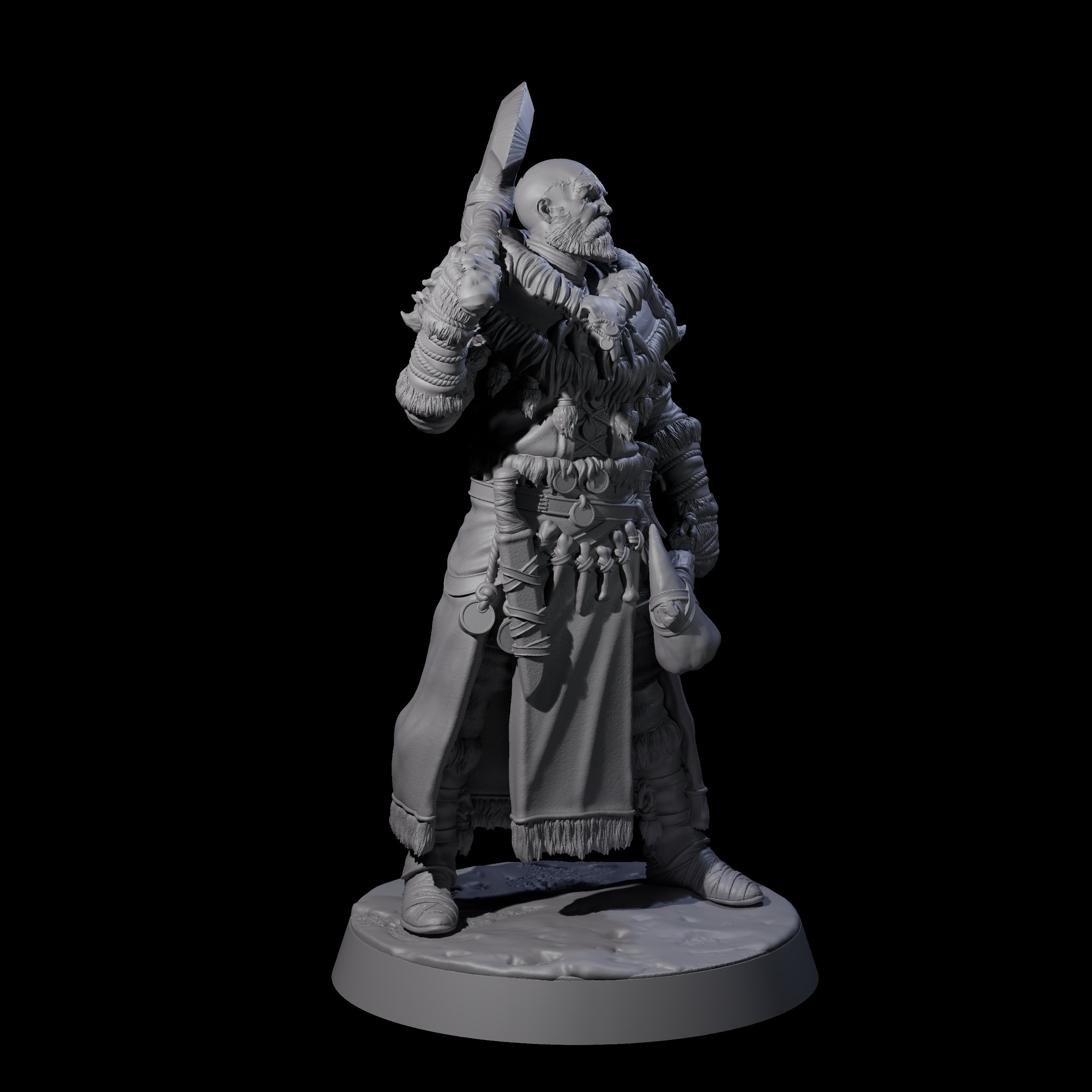 Brave Woodland Barbarian C Miniature for Dungeons and Dragons, Pathfinder or other TTRPGs