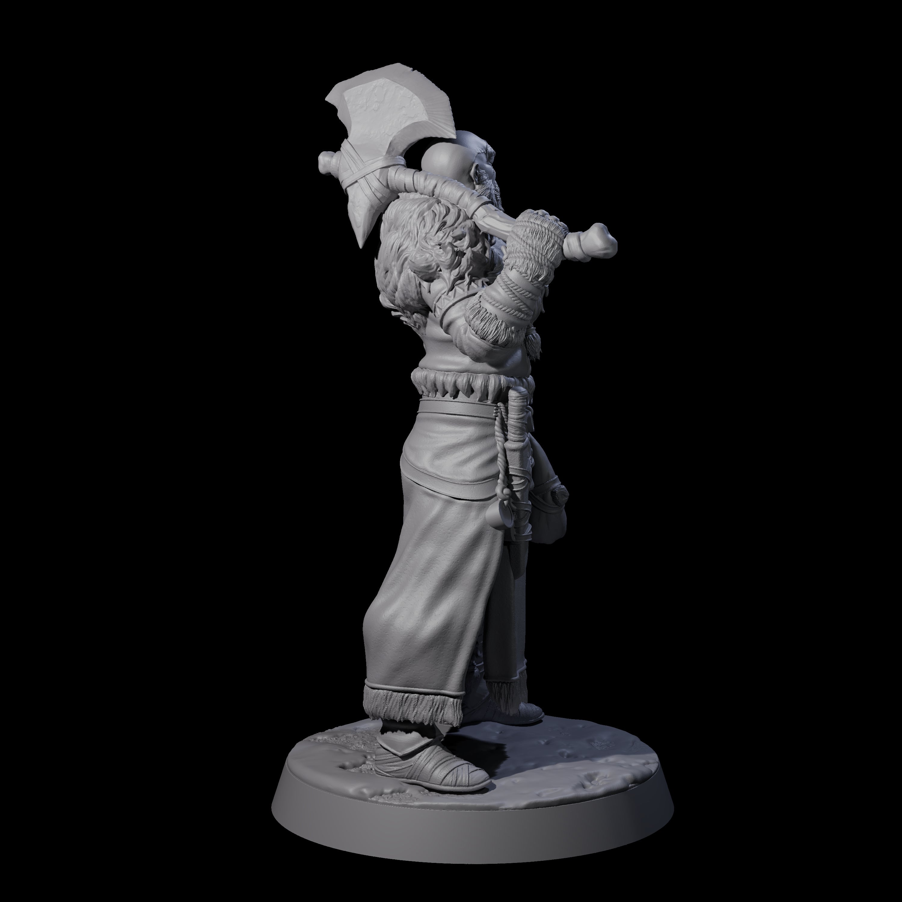 Brave Woodland Barbarian C Miniature for Dungeons and Dragons, Pathfinder or other TTRPGs