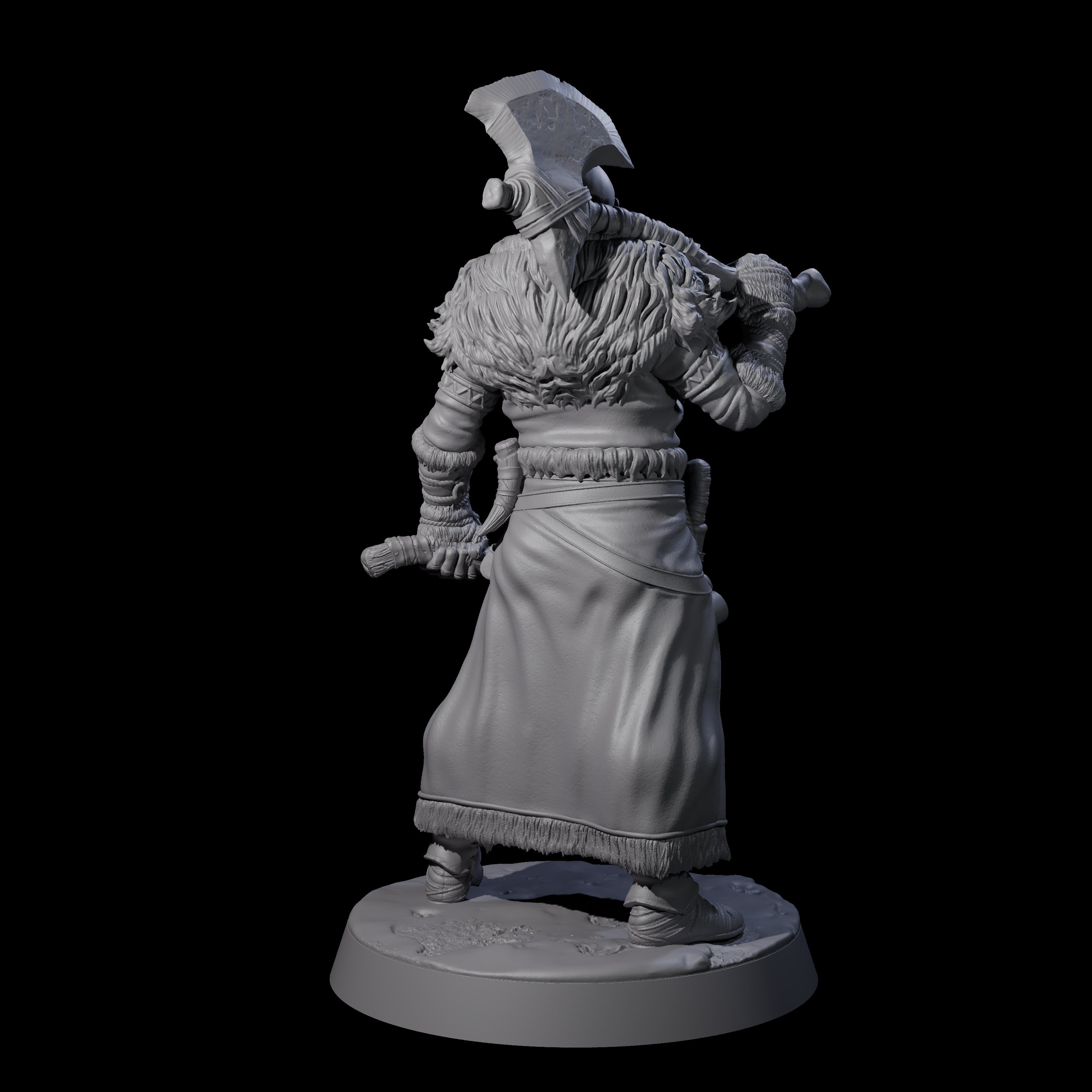Brave Woodland Barbarian C Miniature for Dungeons and Dragons, Pathfinder or other TTRPGs