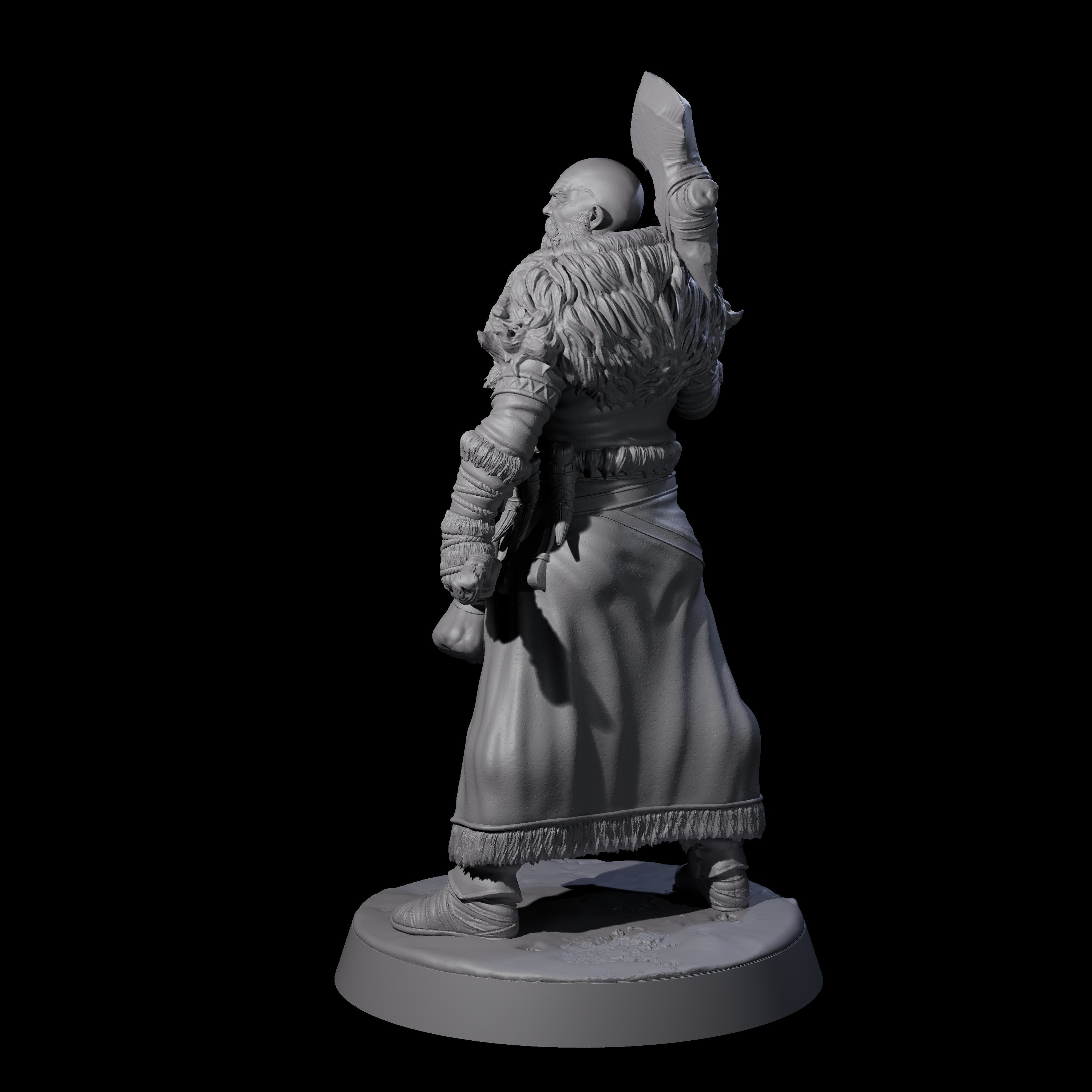 Brave Woodland Barbarian C Miniature for Dungeons and Dragons, Pathfinder or other TTRPGs