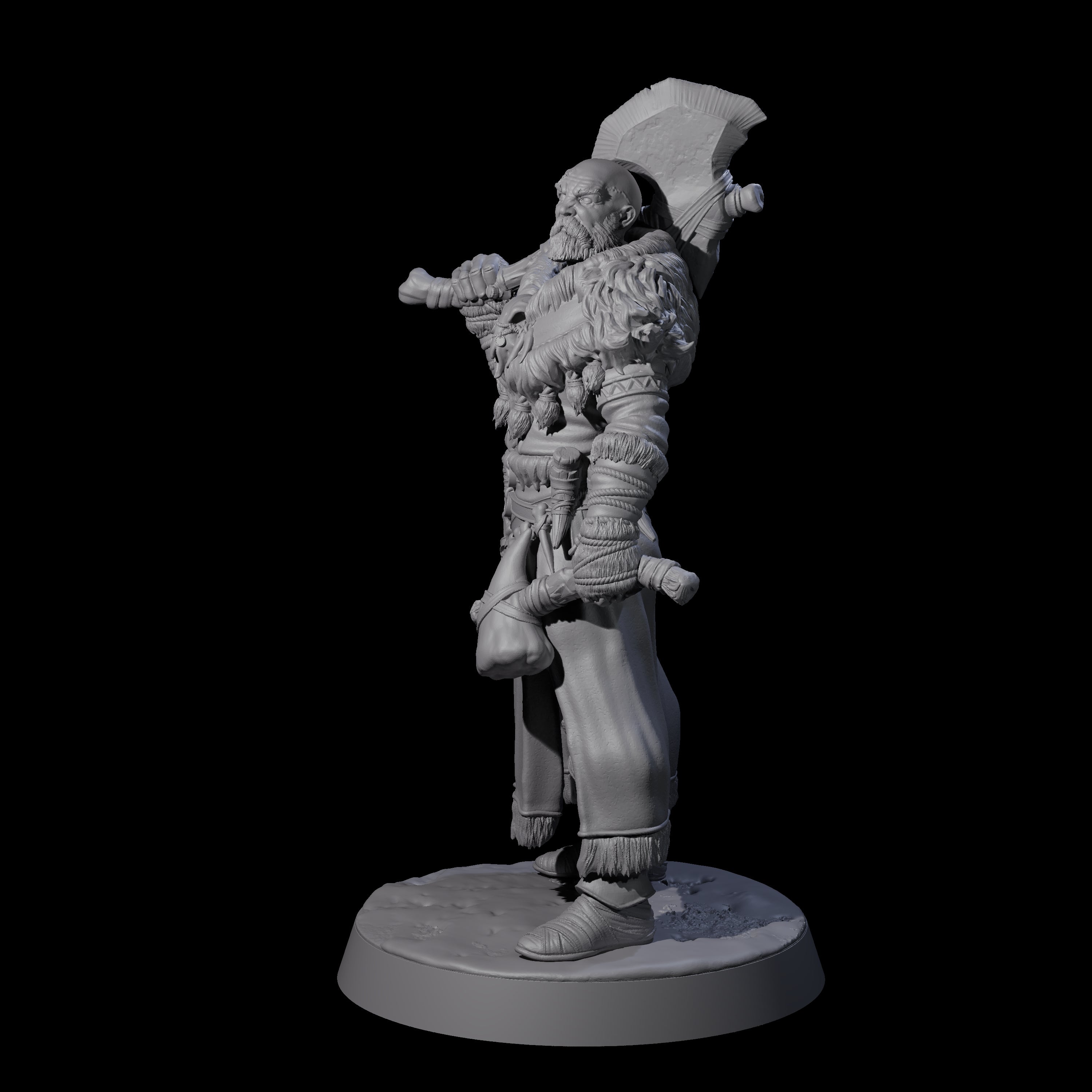 Brave Woodland Barbarian C Miniature for Dungeons and Dragons, Pathfinder or other TTRPGs