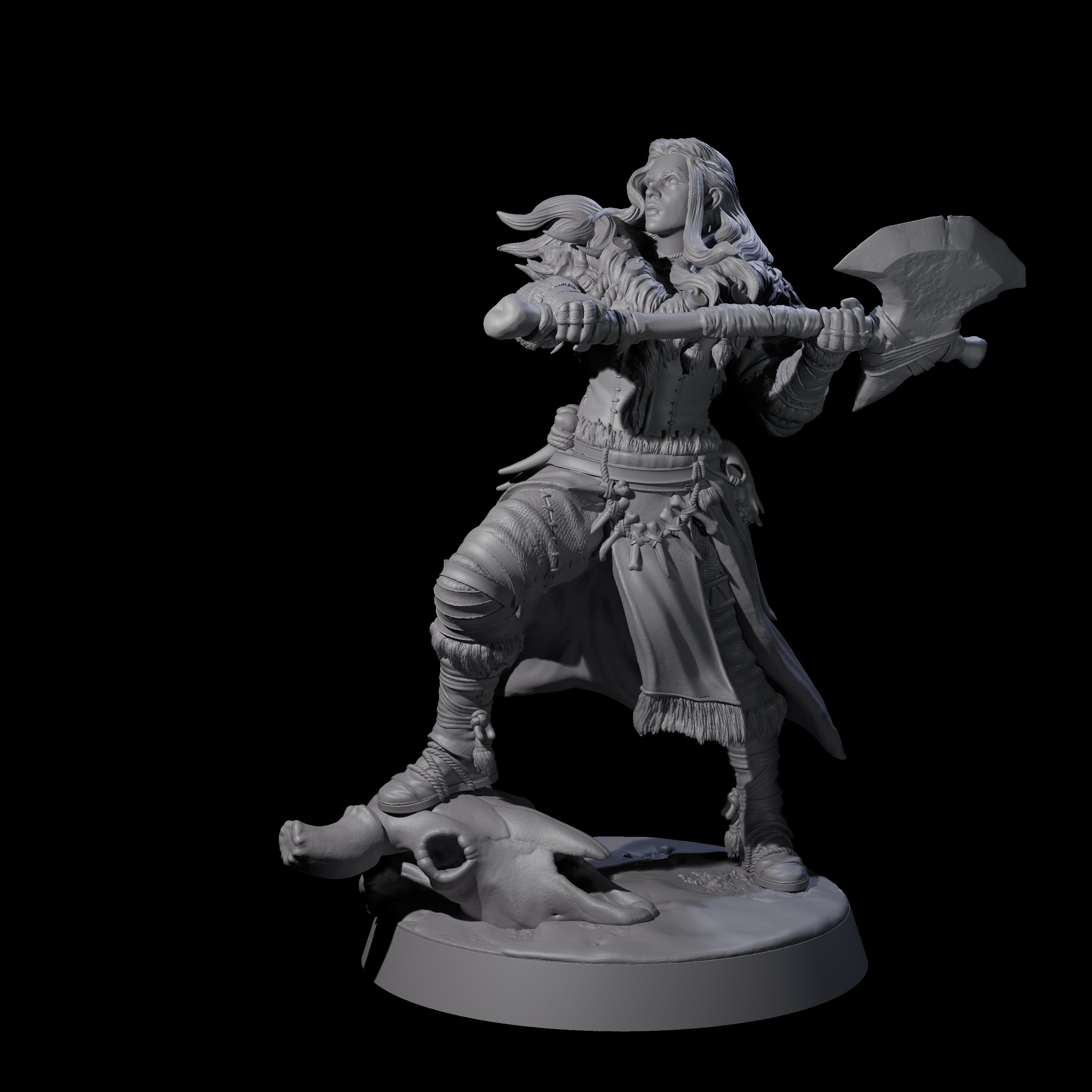 Brave Woodland Barbarian D Miniature for Dungeons and Dragons, Pathfinder or other TTRPGs