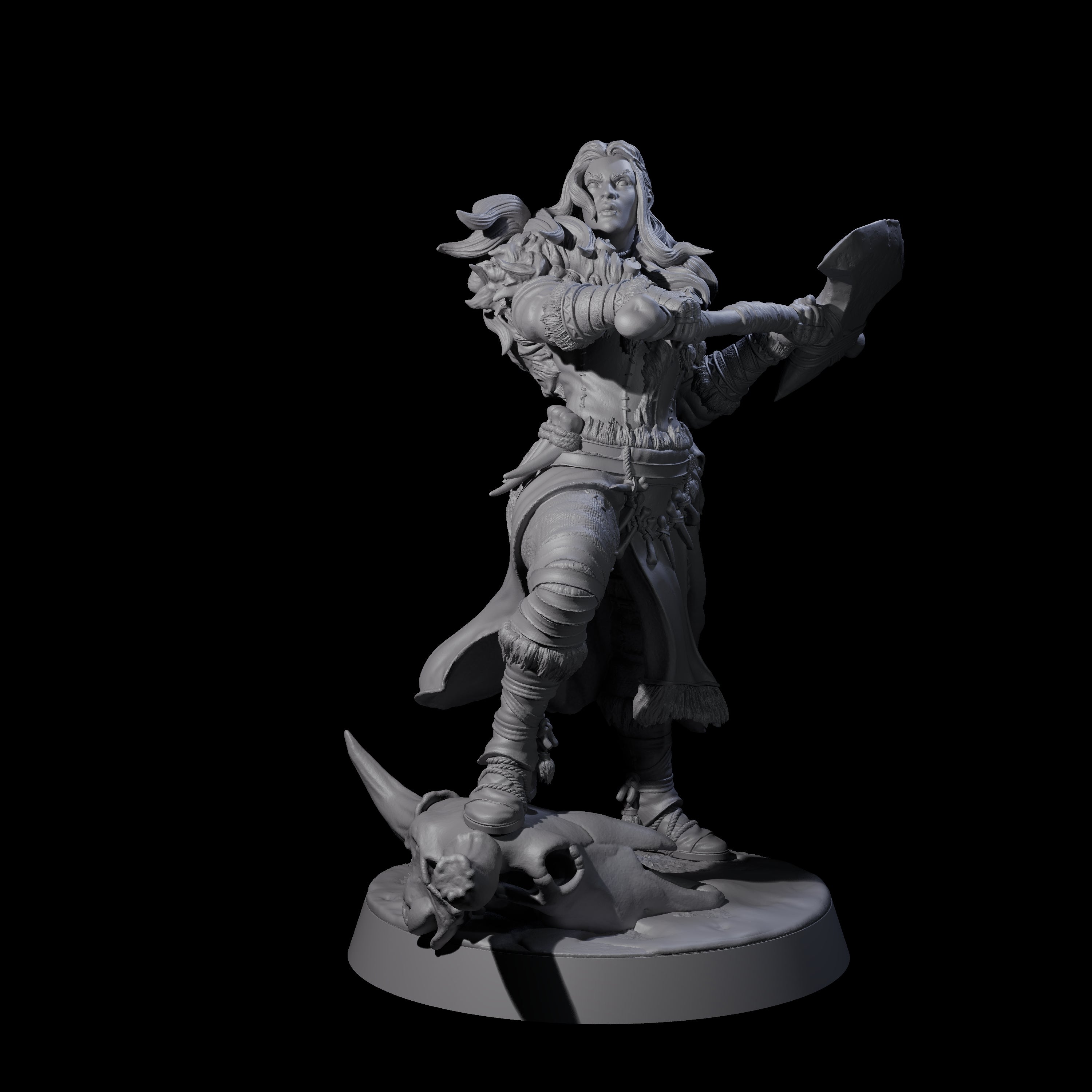 Brave Woodland Barbarian D Miniature for Dungeons and Dragons, Pathfinder or other TTRPGs