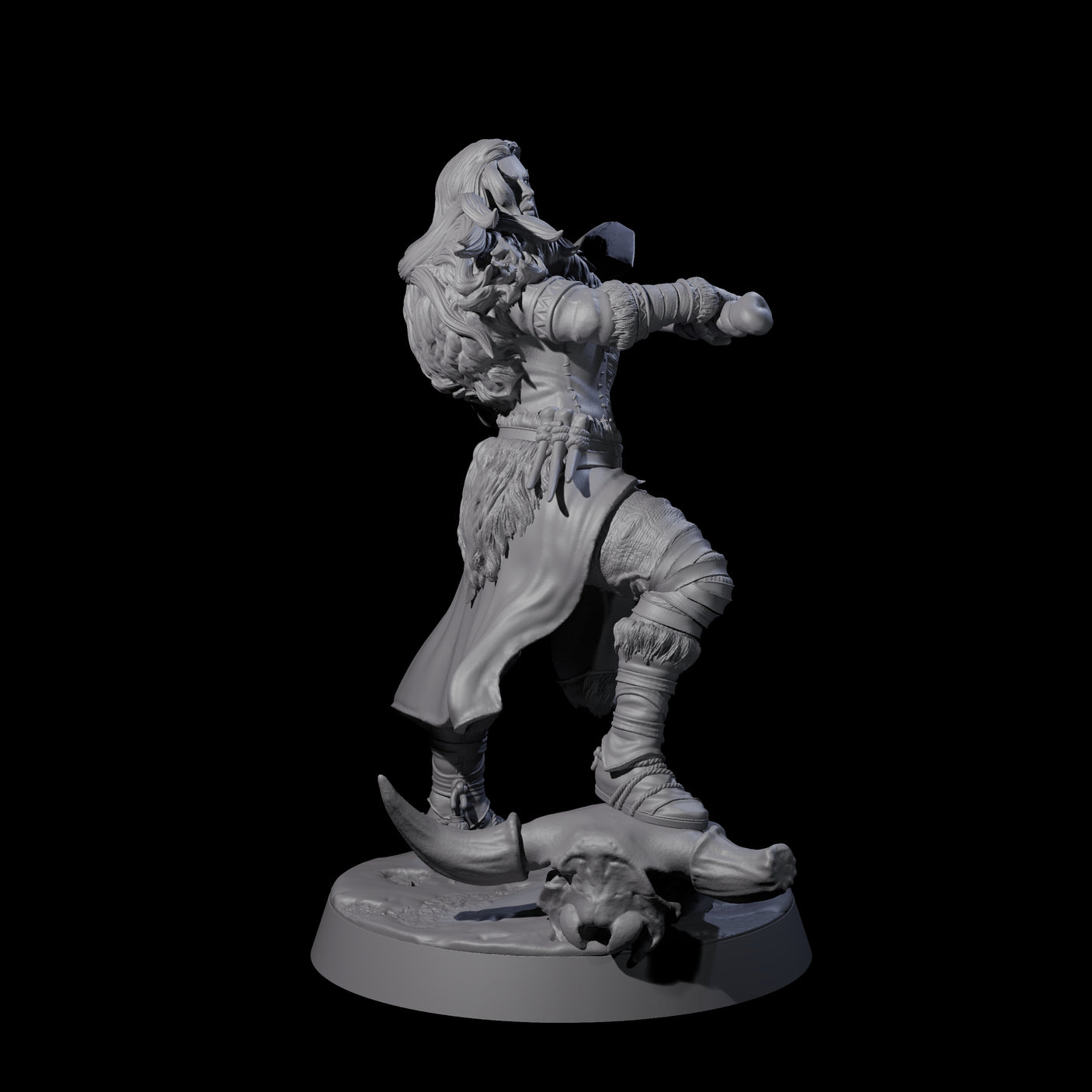 Brave Woodland Barbarian D Miniature for Dungeons and Dragons, Pathfinder or other TTRPGs