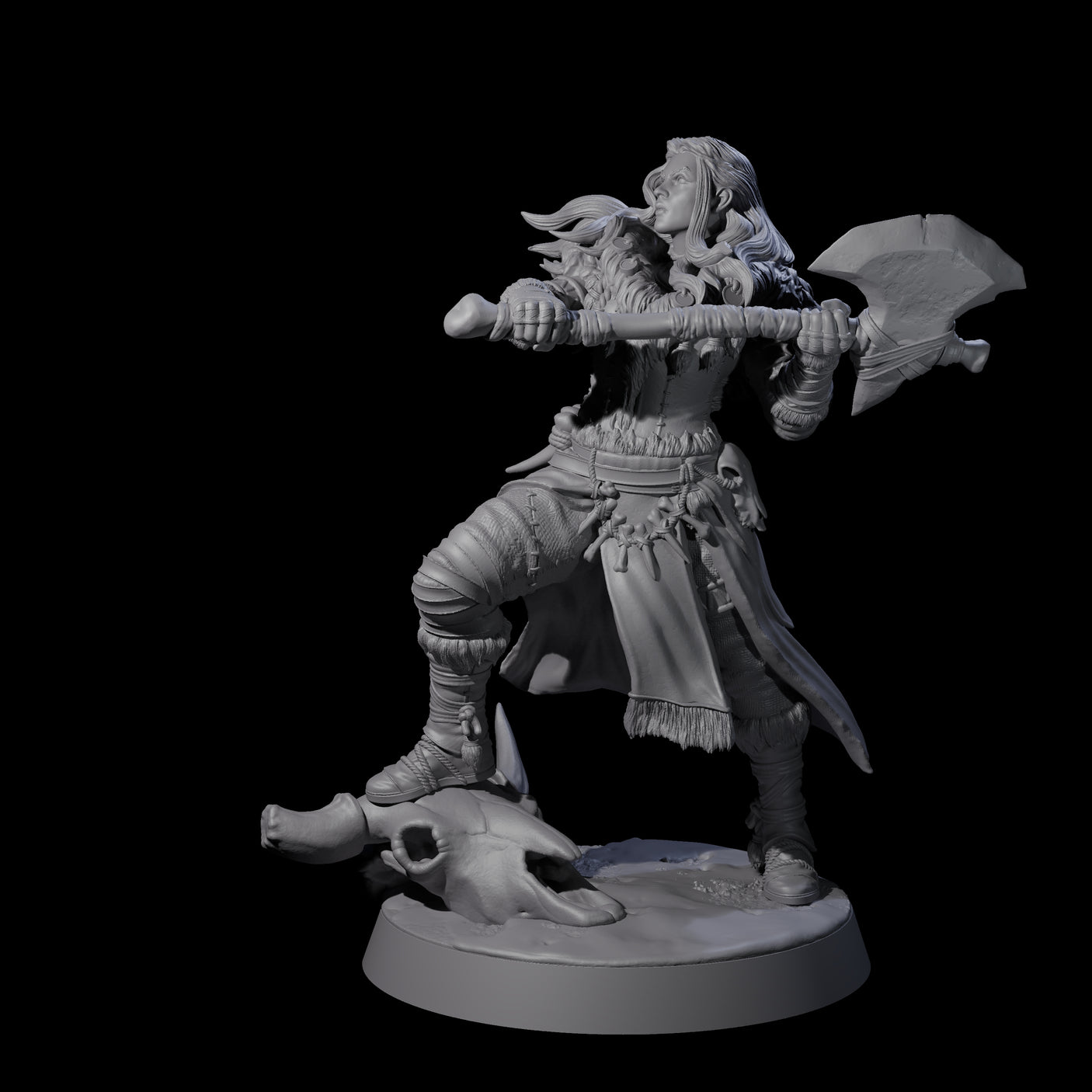 Brave Woodland Barbarian D Miniature for Dungeons and Dragons, Pathfinder or other TTRPGs