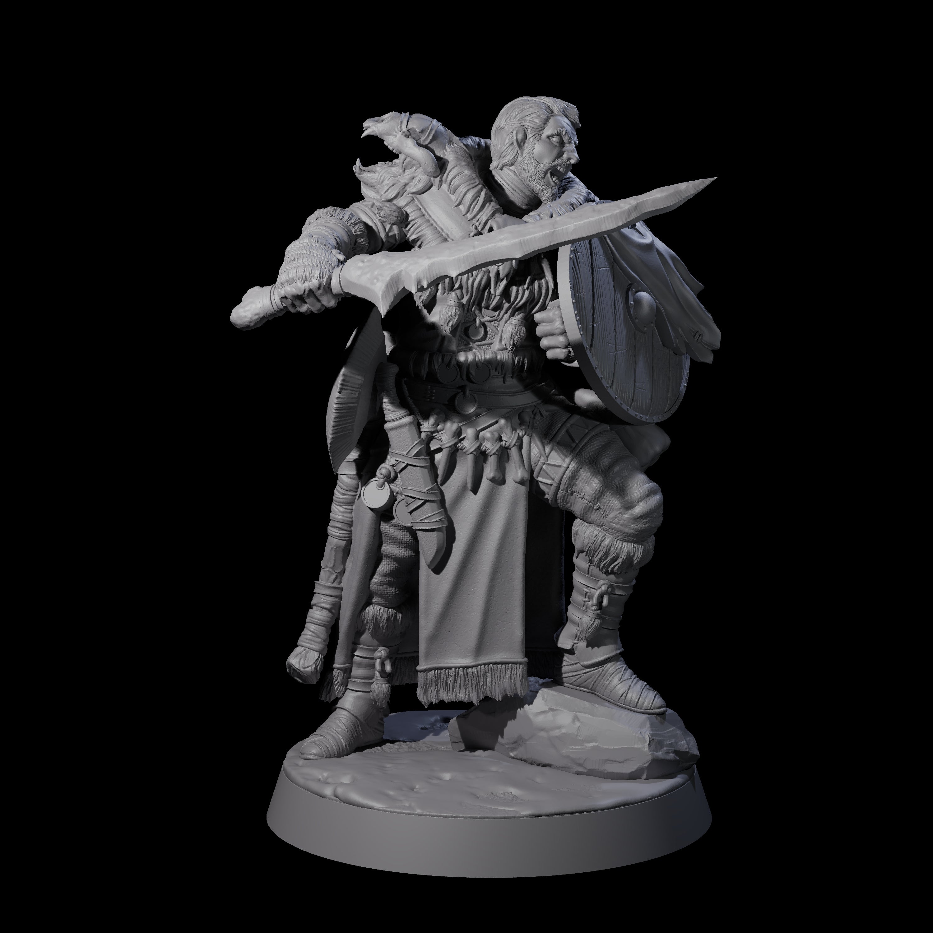 Brave Woodland Barbarian E Miniature for Dungeons and Dragons, Pathfinder or other TTRPGs