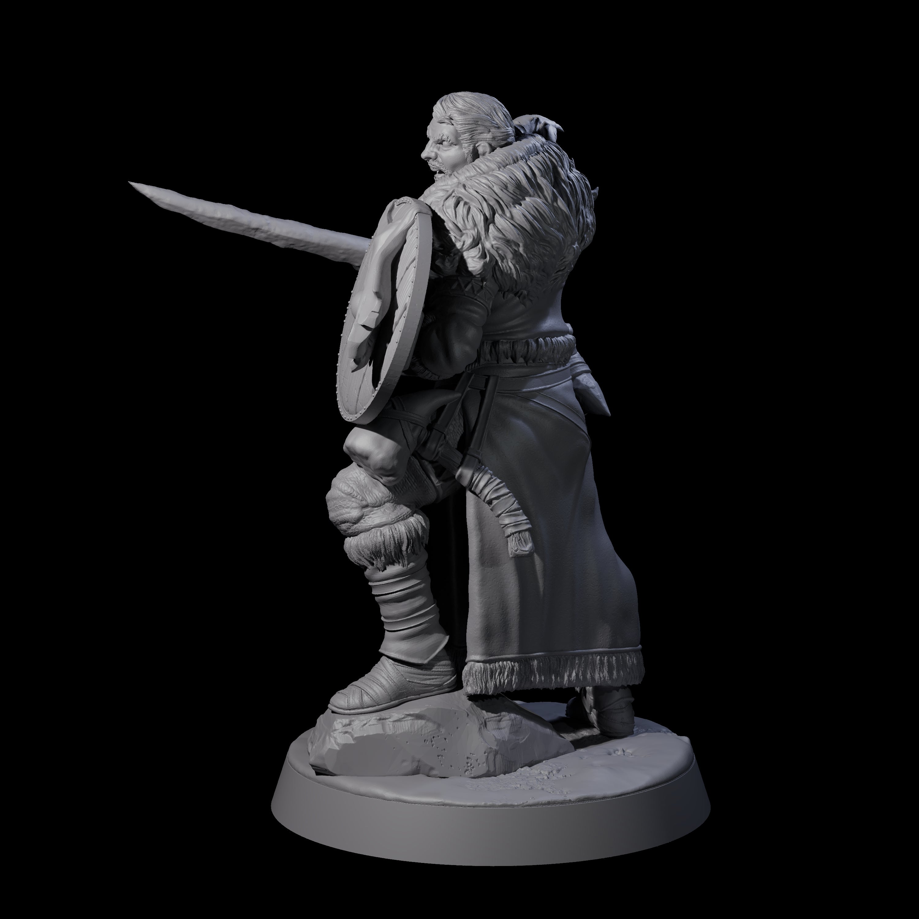 Brave Woodland Barbarian E Miniature for Dungeons and Dragons, Pathfinder or other TTRPGs