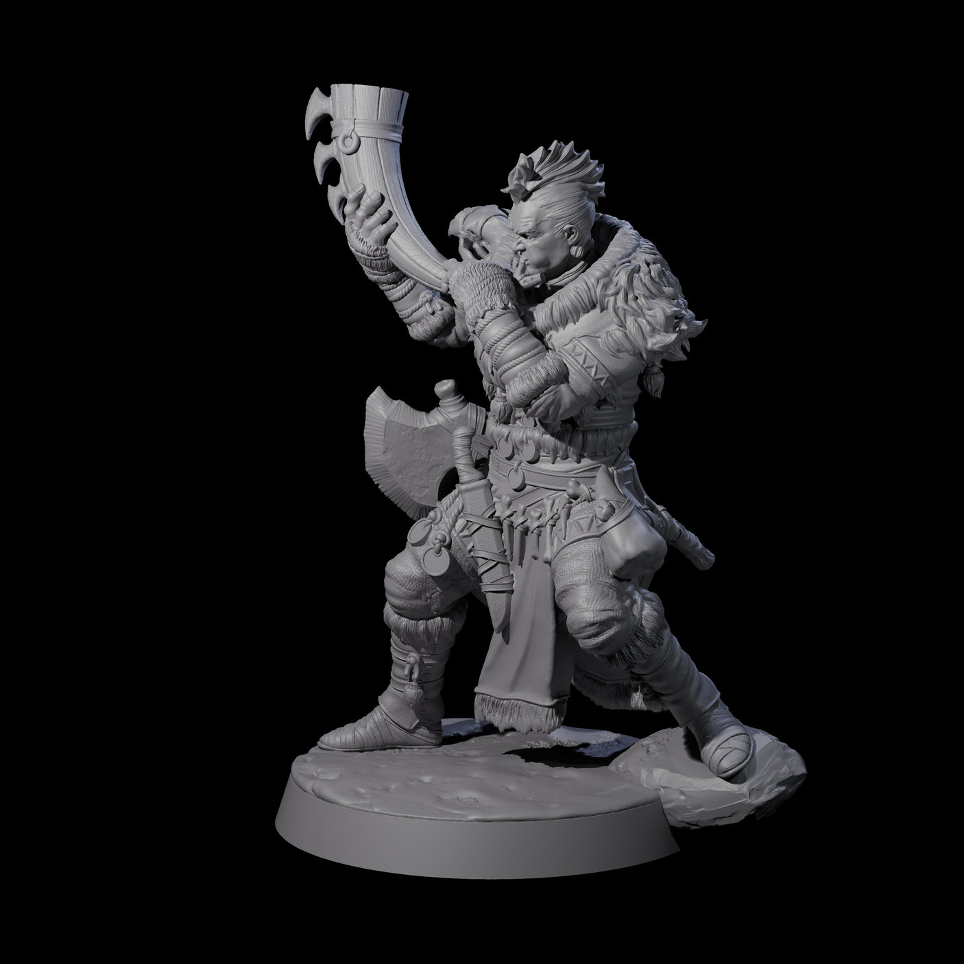 Brave Woodland Barbarian F Miniature for Dungeons and Dragons, Pathfinder or other TTRPGs