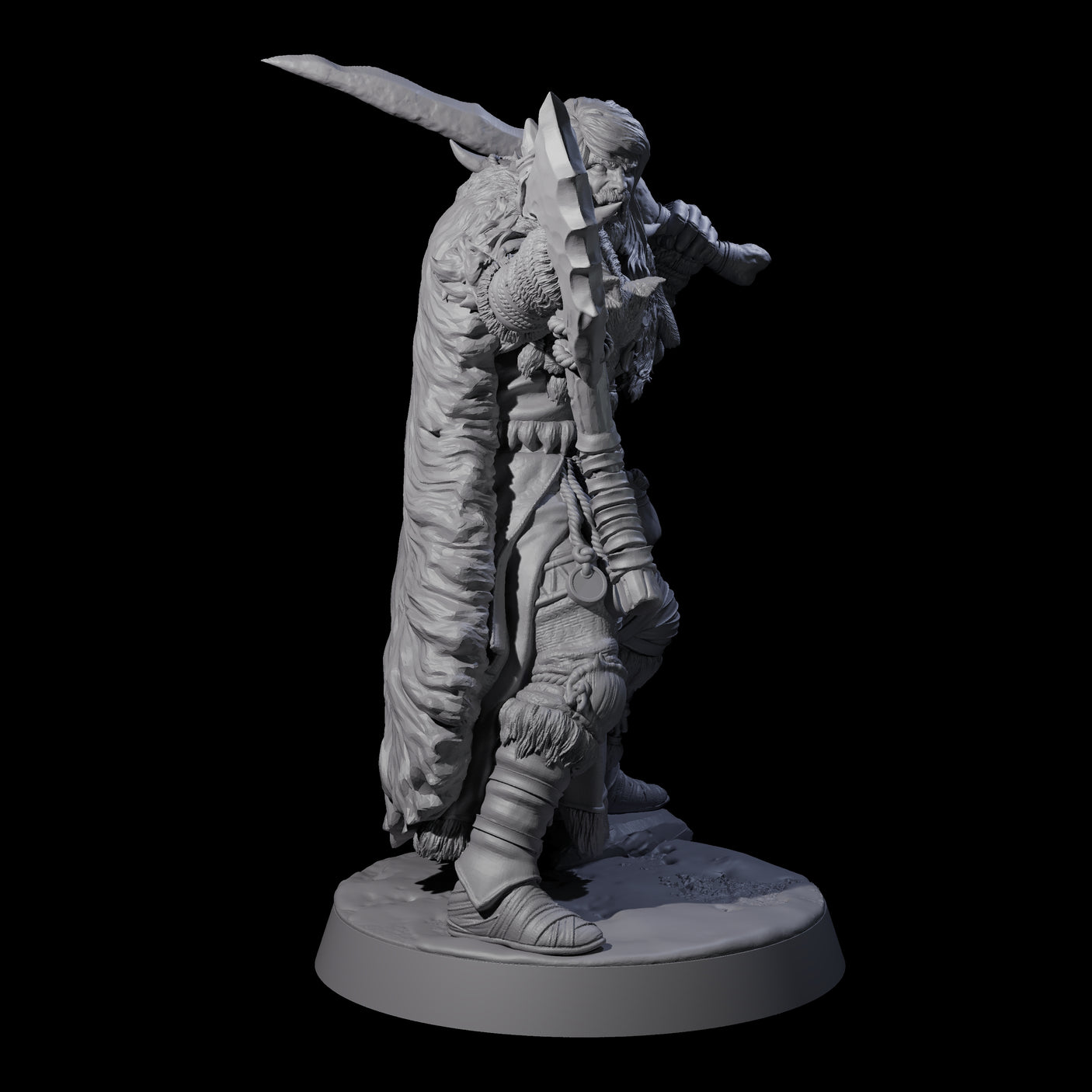 Brave Woodland Barbarian H Miniature for Dungeons and Dragons, Pathfinder or other TTRPGs