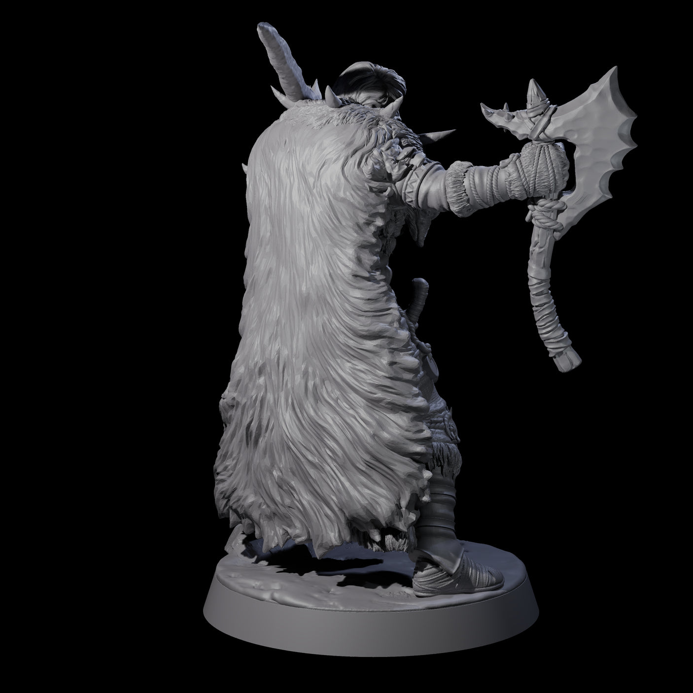 Brave Woodland Barbarian H Miniature for Dungeons and Dragons, Pathfinder or other TTRPGs