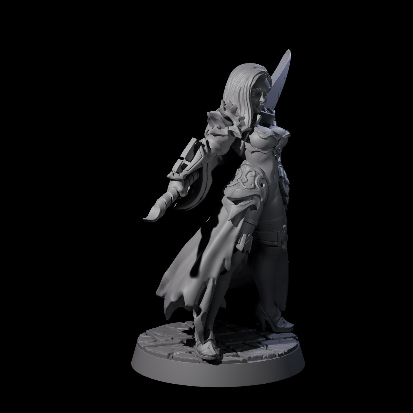 Breathtaking Swordswoman Miniature for Dungeons and Dragons, Pathfinder or other TTRPGs
