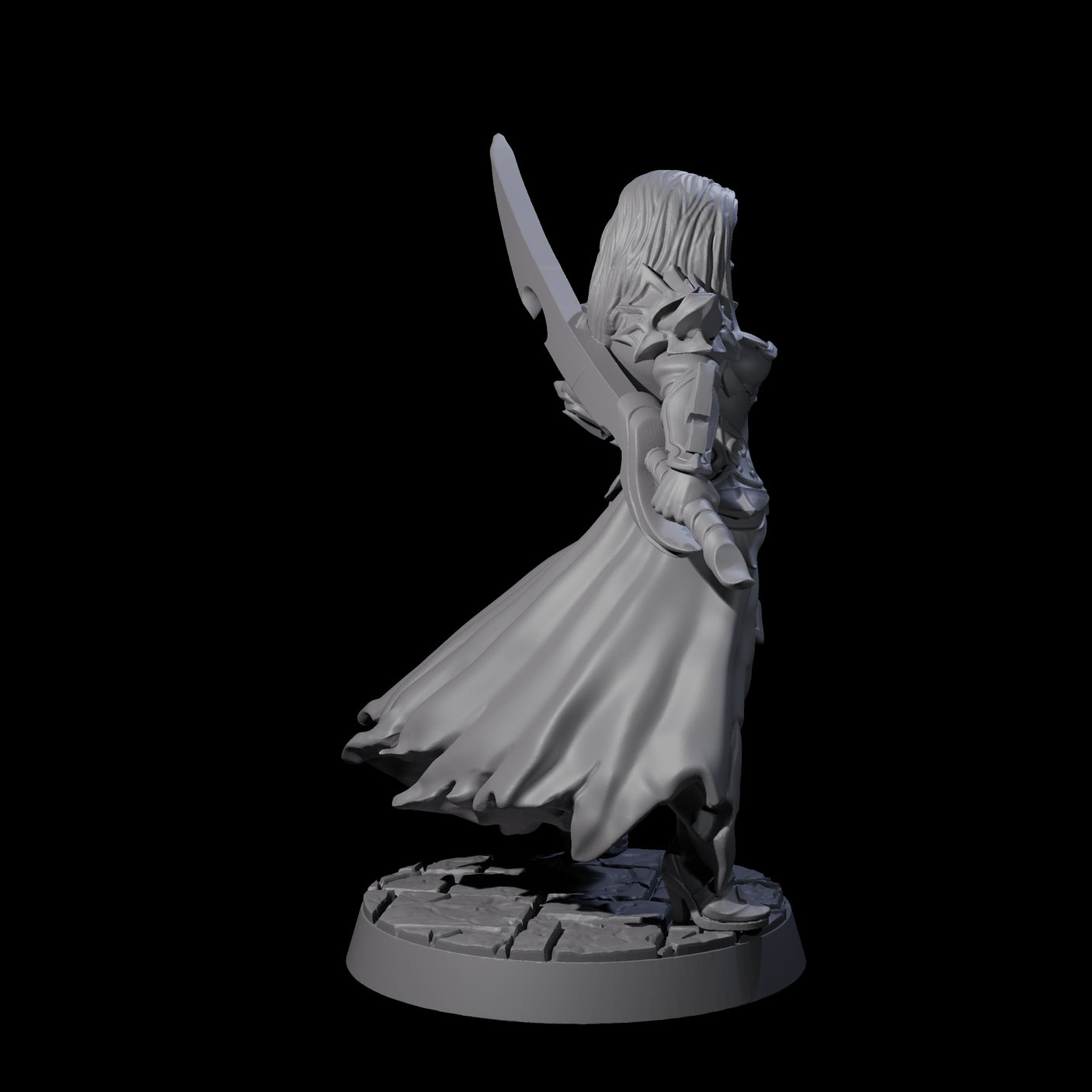 Breathtaking Swordswoman Miniature for Dungeons and Dragons, Pathfinder or other TTRPGs
