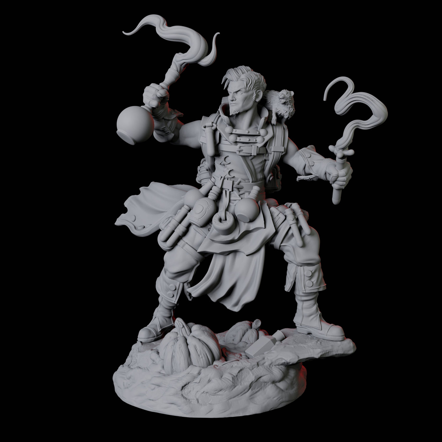 Brewing Alchemist Miniature for Dungeons and Dragons, Pathfinder or other TTRPGs