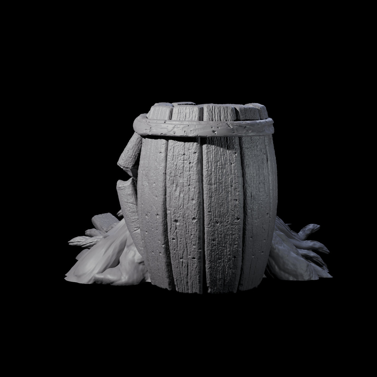 Broken Barrel of Eels Miniature for Dungeons and Dragons, Pathfinder or other TTRPGs