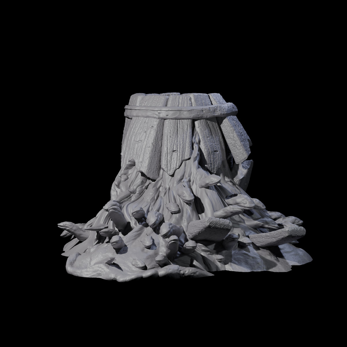 Broken Barrel of Eels Miniature for Dungeons and Dragons, Pathfinder or other TTRPGs