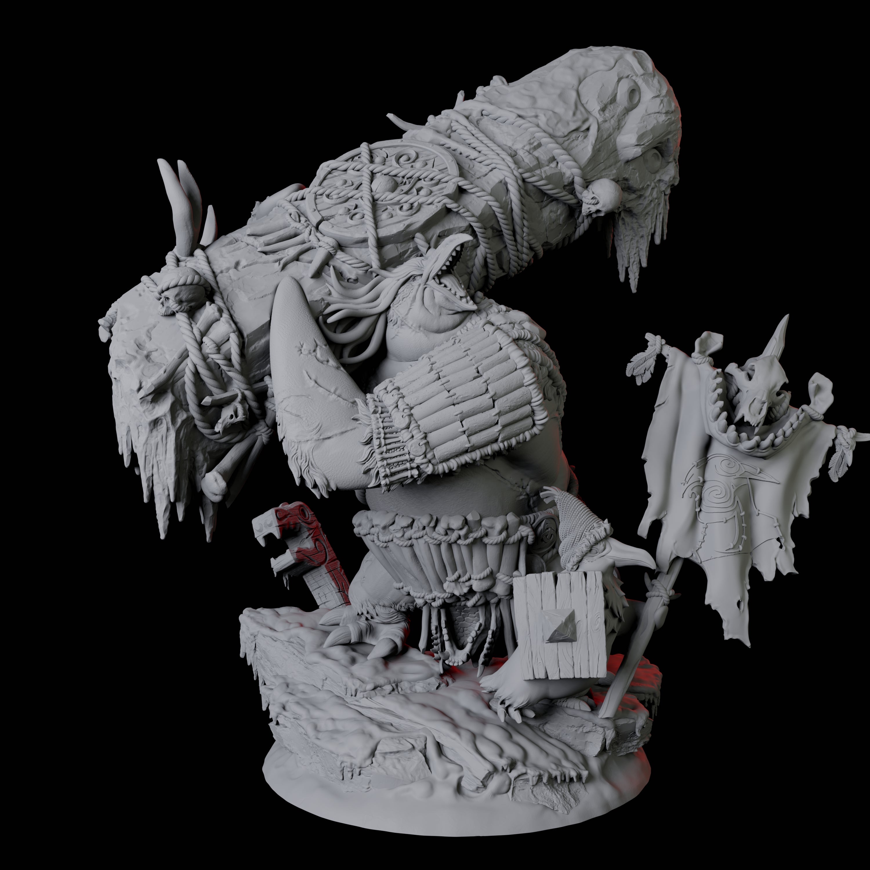Bruising Dohwar Barbarian Miniature for Dungeons and Dragons, Pathfinder or other TTRPGs